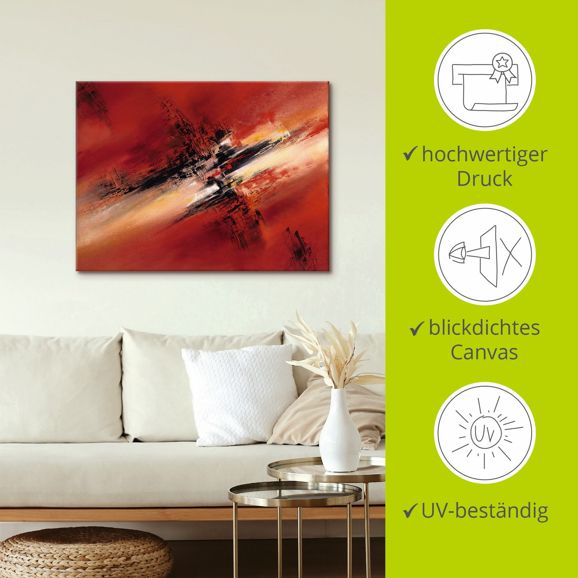 Artland Leinwandbild »Zerstreutheit II« Gegenstandslos 1 Stk. tlg. auf Holzrahmen gespannt