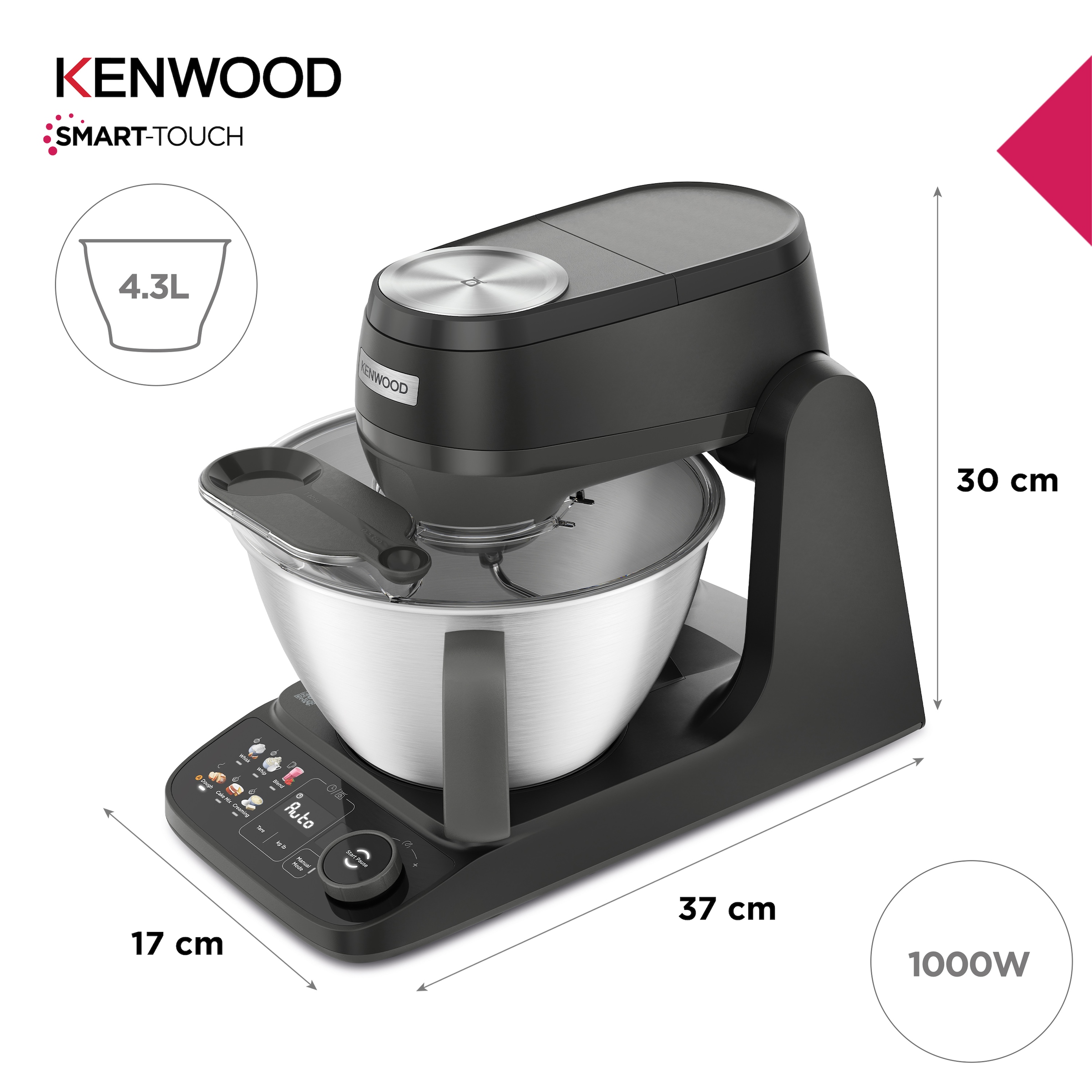 Kenwood Küchenmaschine »Multi Tasker KHC40.080BK« 4,3 L, Zerkleinerer, Entsafter, Mixer, Fleischwolf