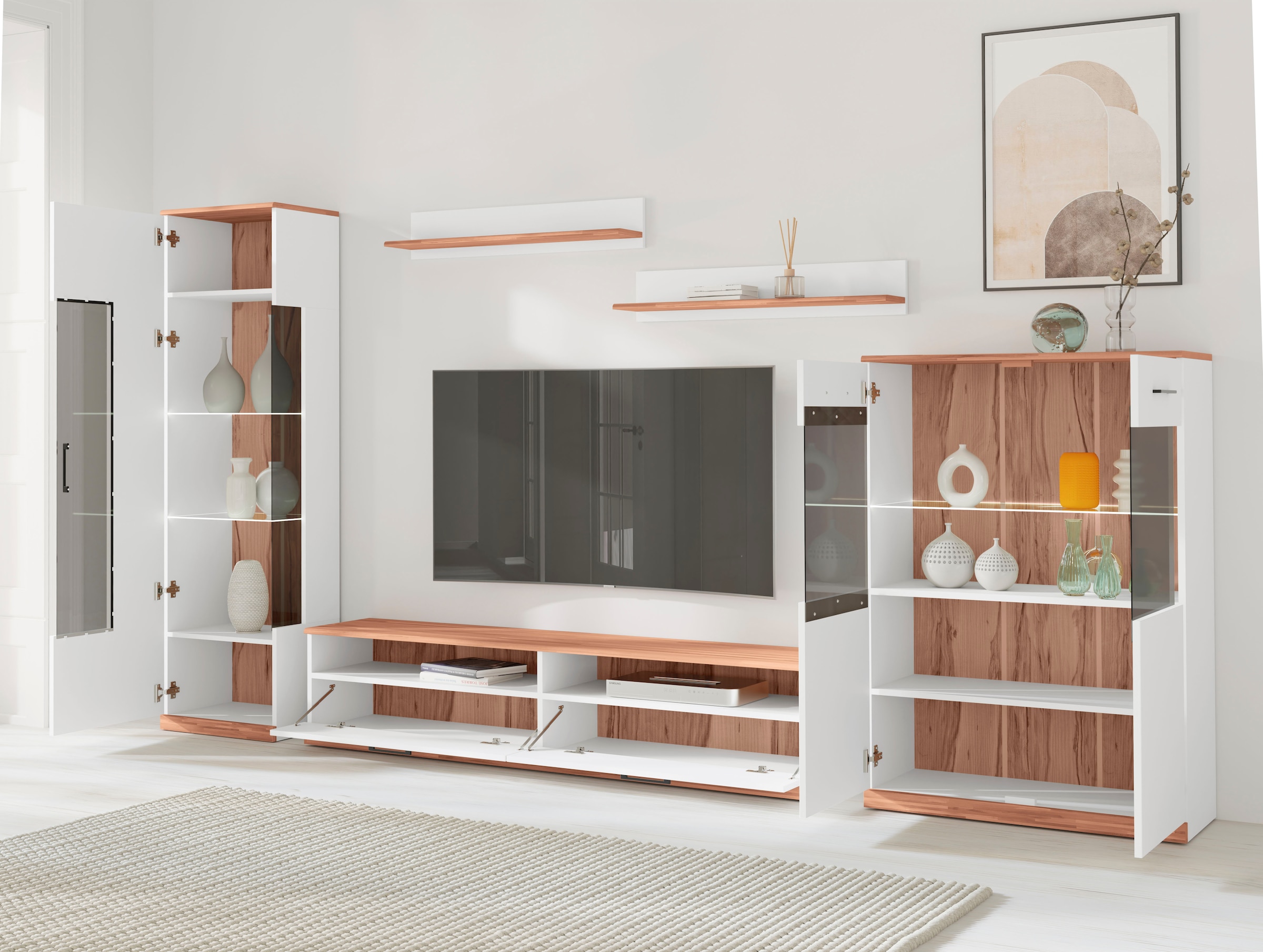 Home affaire Wohnwand »Ribe Wohnwand Set-5 St.« Set, 5 Stk. tlg.