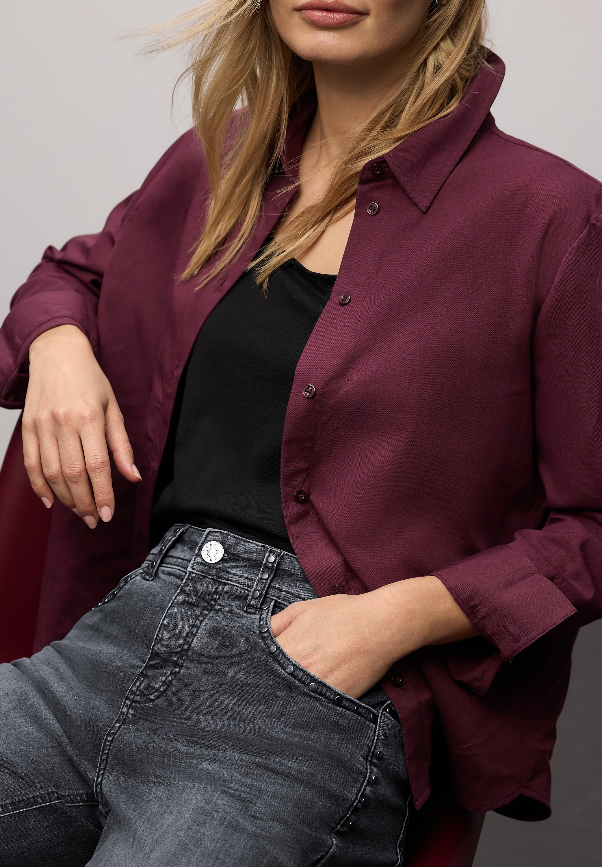 STREET ONE Weite Jeans »Style Wideleg« mit Glitzer-Details