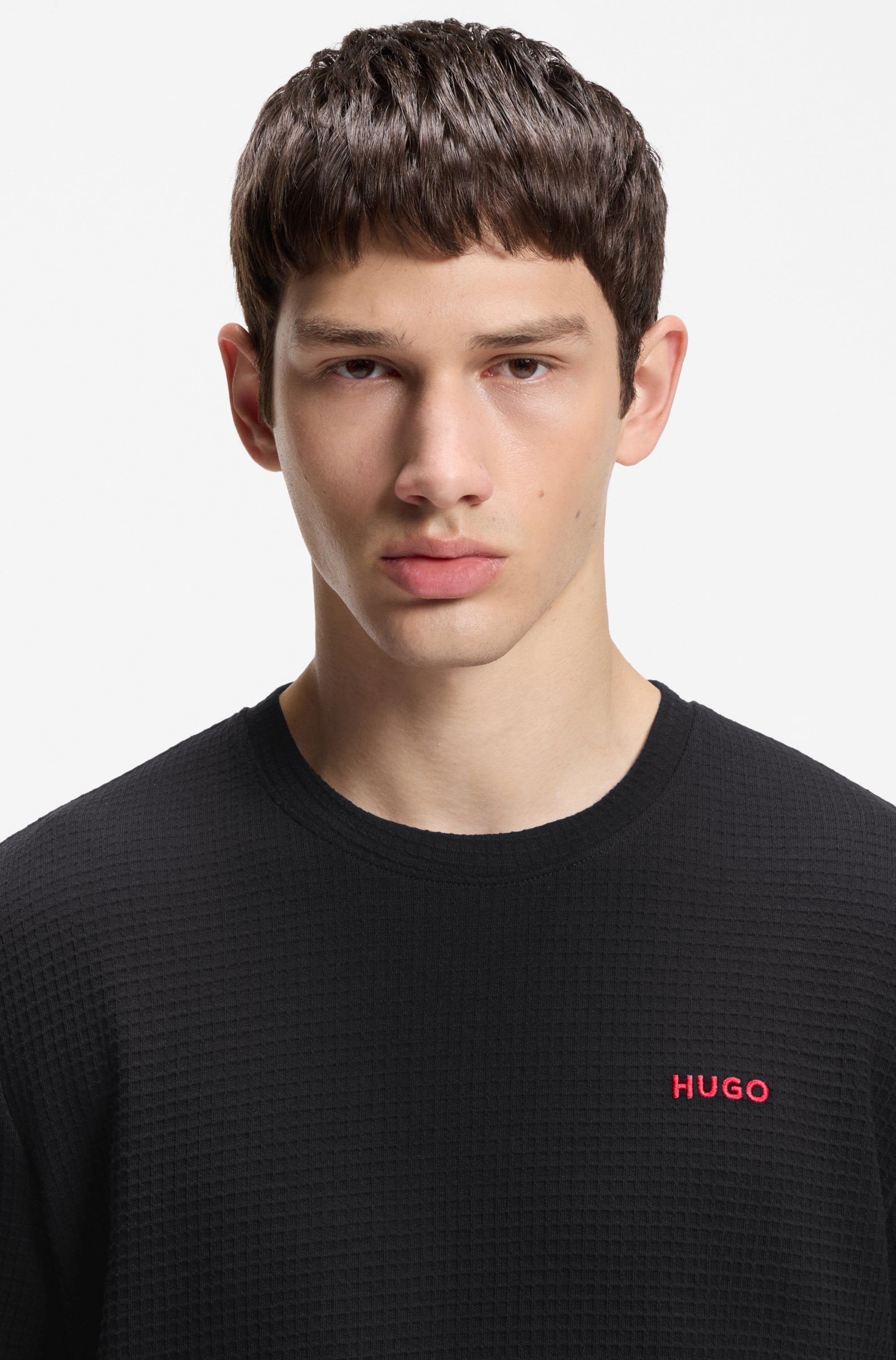 HUGO Underwear T-Shirt »,Austin T-Shirt« Waffelstruktur und Logo-Stickerei