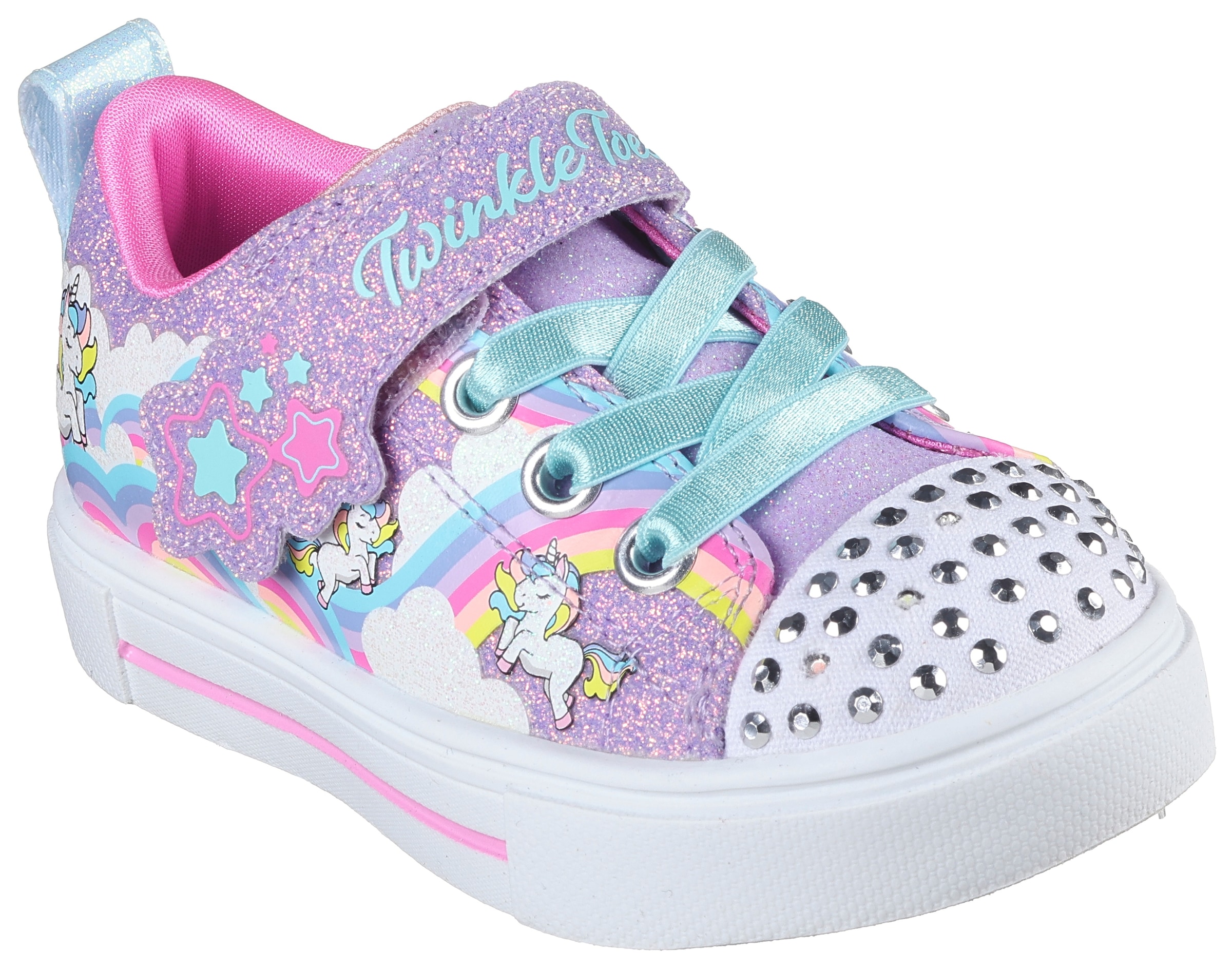 Skechers Kids Lauflernschuh »TWINKLE SPARKS - JUMPIN CLOUDS«, Klettschuh, Sneaker, Blinkschuh mit hübscher Blinkfunktion