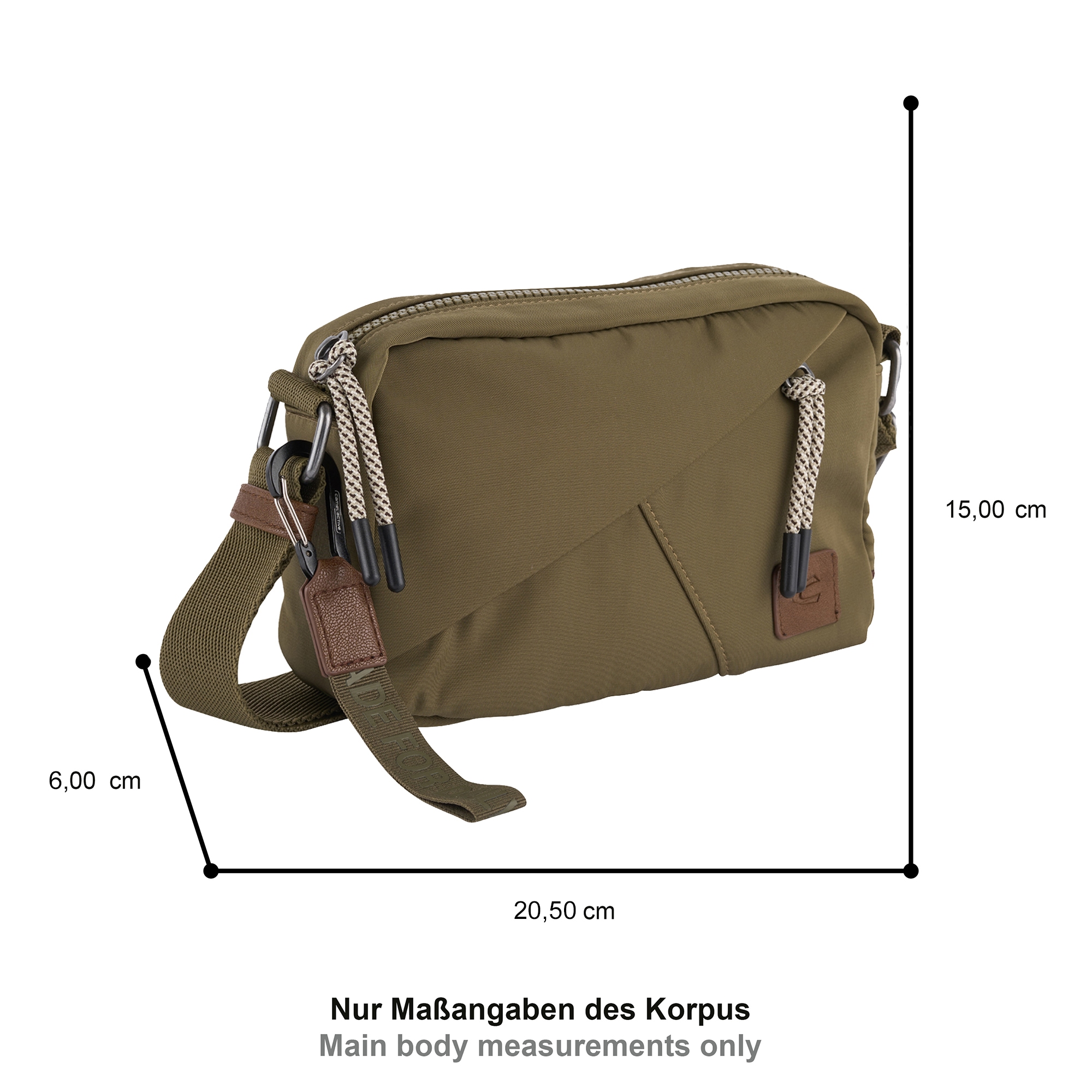 camel active Handtasche »Aurum« aus recyceltem Polyester in Nylonstruktur, leicht & mit feinen Details