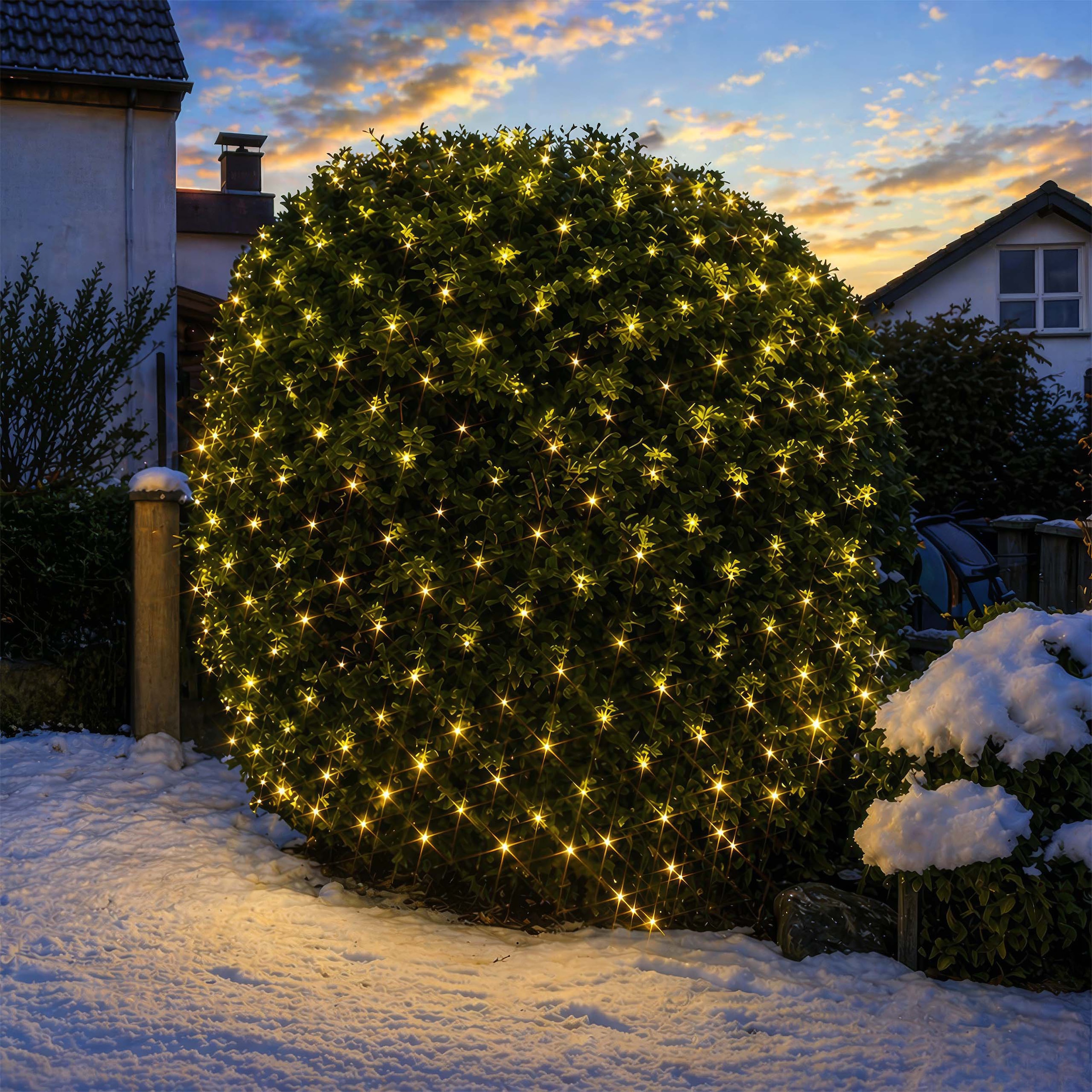 OTTO home LED-Lichternetz »in 2/3/3,2 u. 4 m, warmweiß, mit Timerfunktion, Outdoor Indoor, Garten« Dunkelgrüne Kabelfarbe,  IP44, innen, außen