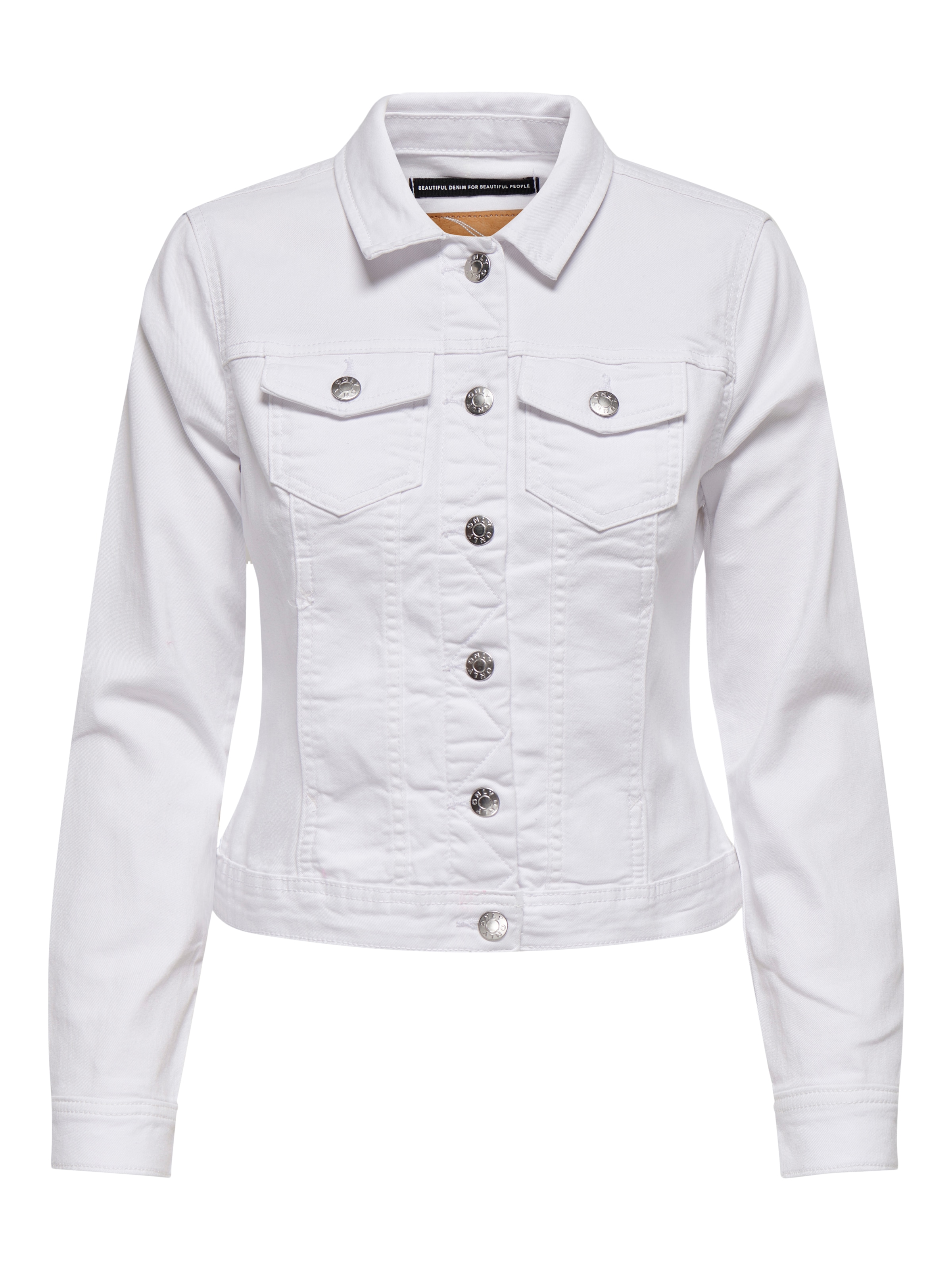ONLY Jeansjacke »ONLWONDER – Jeansjacke mit Teilungsnähten und Stretch« sehr figurbetont, casual, Denim, Baumwollmischung, Brusttaschen