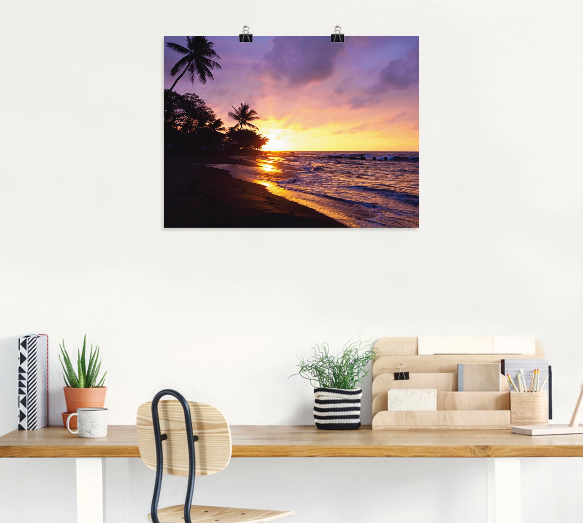 Artland Wandbild »Tropischer Strand« Sonnenaufgang & -untergang 1 Stk. tlg. als Alubild, Poster in verschied. Größen