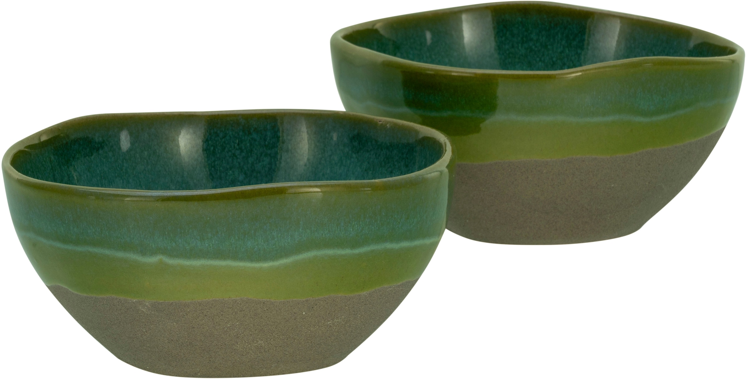 CreaTable Schale »Basalt Bio, Poke Bowl 18 cm 2-tlg« 2 Stk. aus Steinzeug Organische Form, Jedes Teil ein Unikat