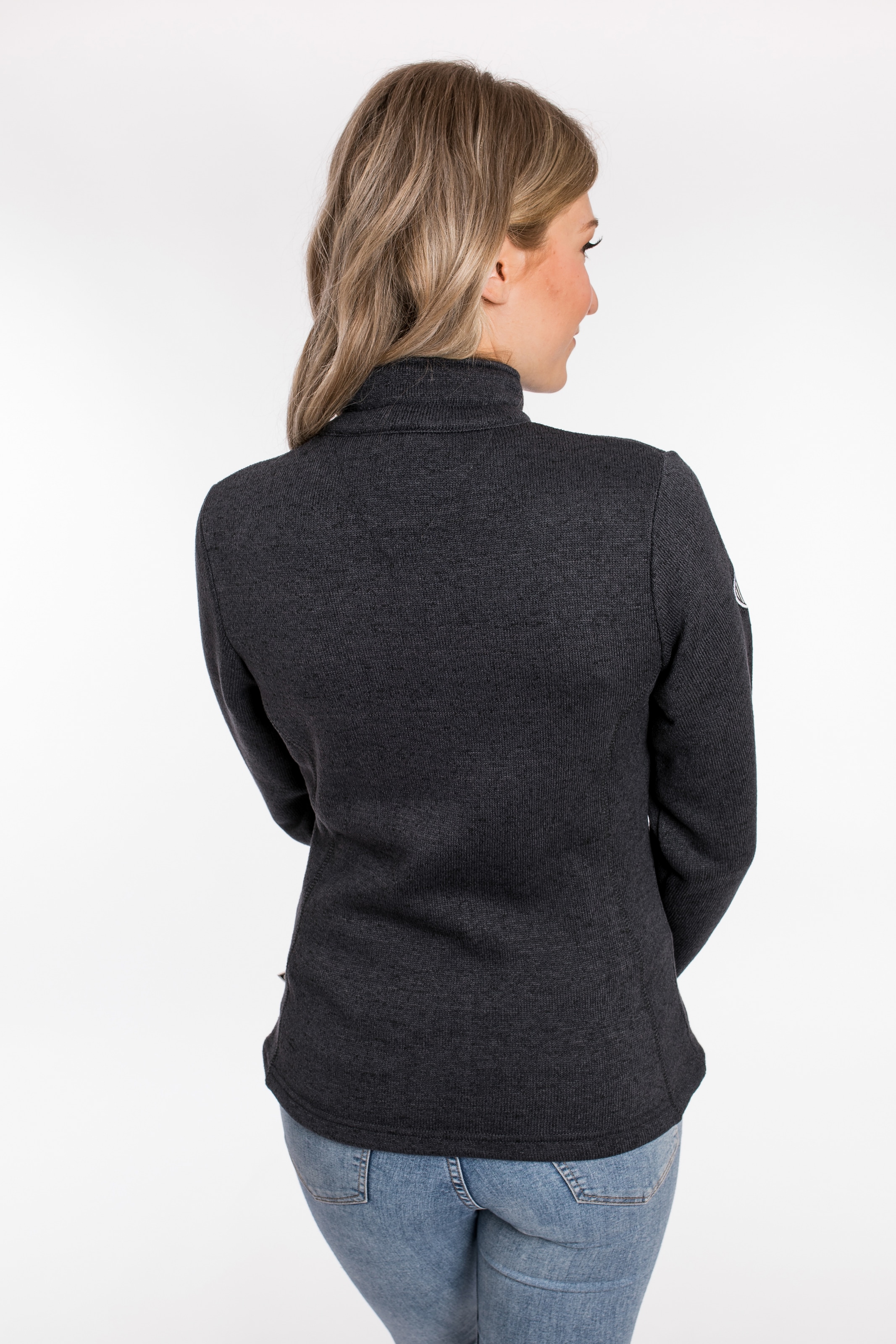 DEPROC Active Strickfleecejacke »LUVERNE WOMEN«, Kontrastreissverschluss