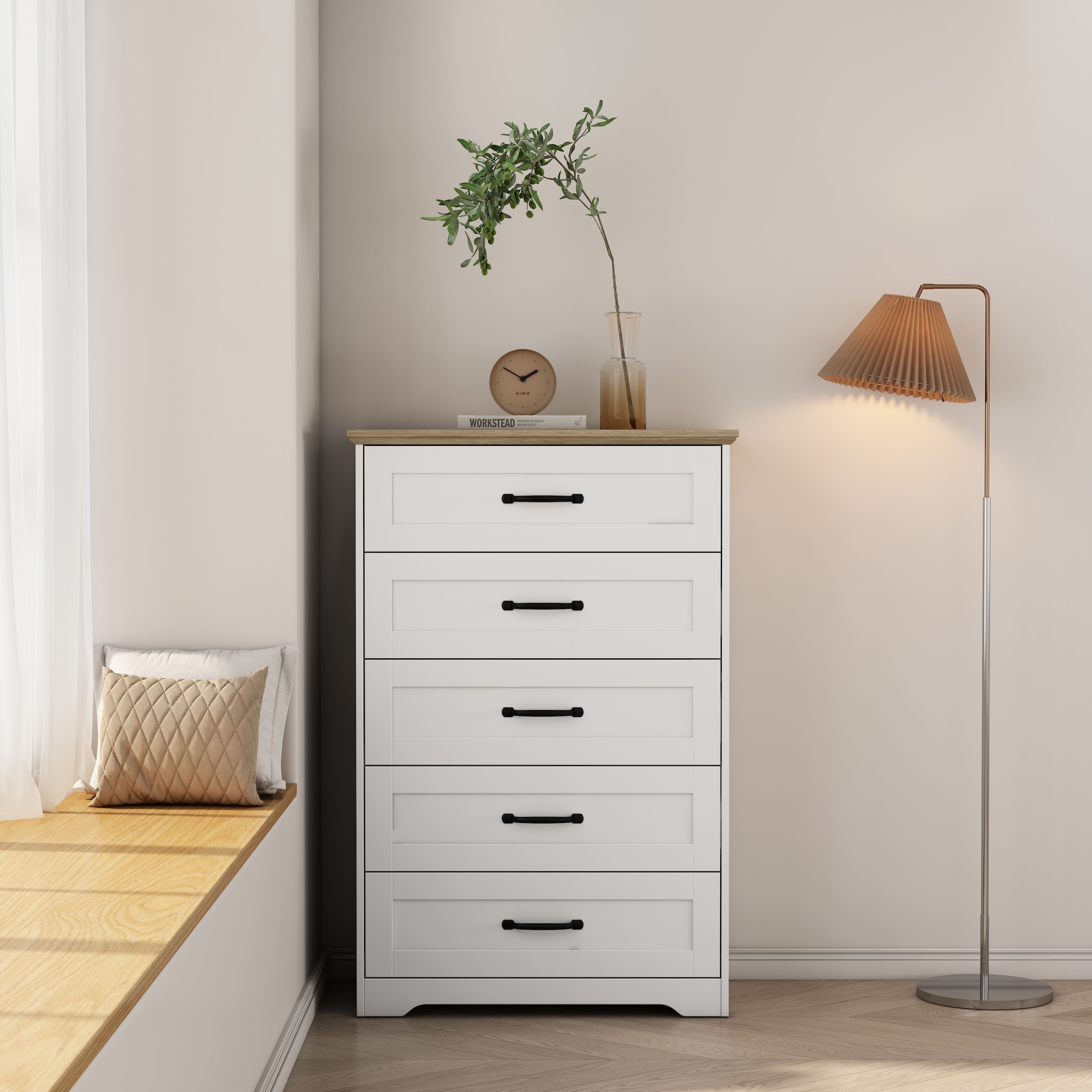 OTTO home Schubkastenkommode »Emmilia Sideboard im Landhaus Design« Kommode mit viel Stauraum im Schlafzimmer,  Schubladenschrank Sideboard Wäscheschrank Skandi Design