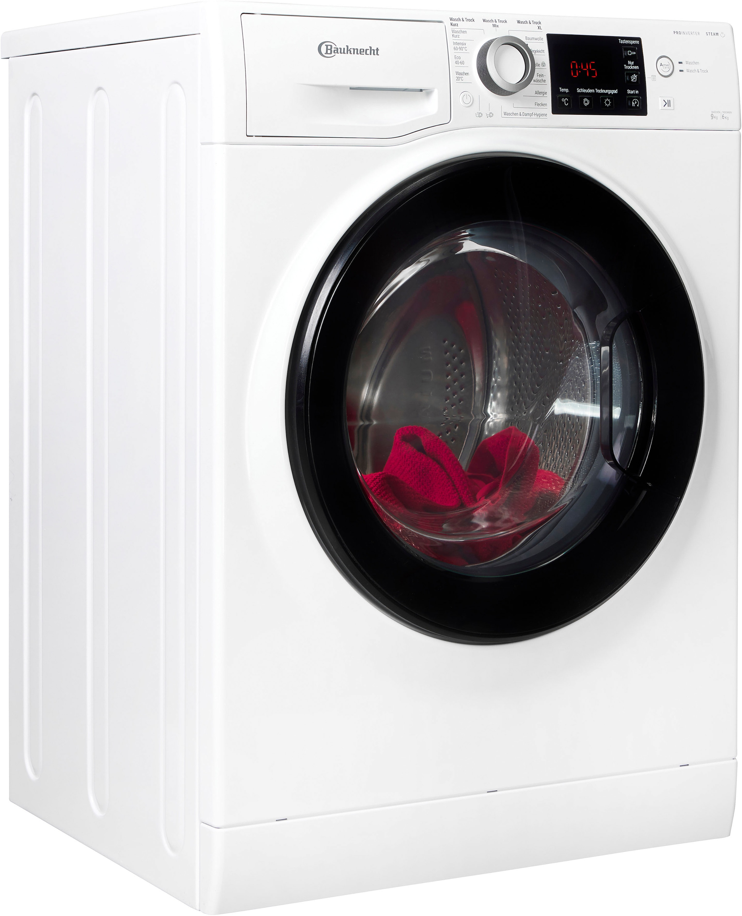 BAUKNECHT Waschtrockner "WT Super Eco 9614 C" 9 kg /6 kg 75 dB(A) Flecken 20C – entfernt mehr als 100 Flecken, ganz ohne Vorbehandlung