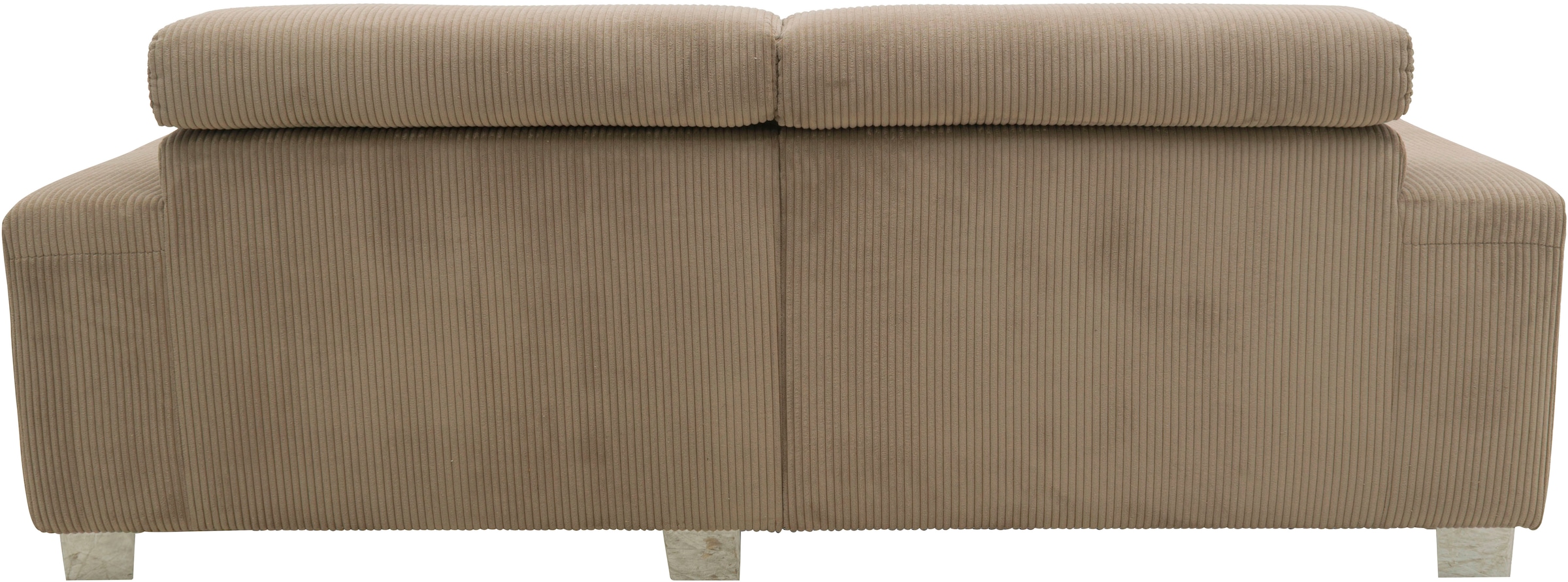 DOMO collection Ecksofa »100030 inkl. Kopfteilverstellung, guter Sitzkomfort, Cordbezug, L-Form« mit komfortabler Wellenunterfederung, ideal für kleine Räume