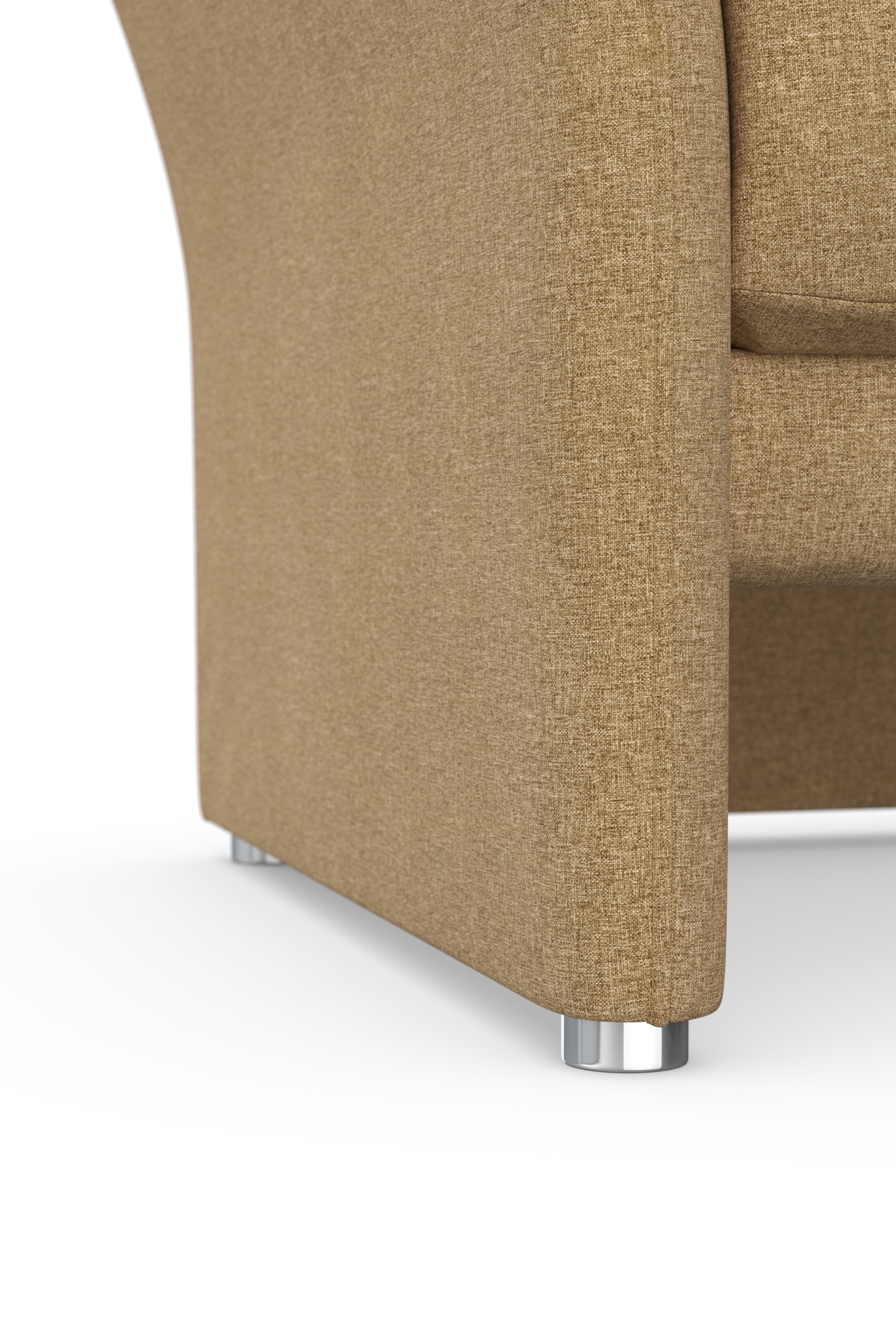 DOMO collection Sessel »Pina elegant und zeitloser Clubsessel, bequemer Cocktailsessel«, Hoher Sitzkomfort, Feinstruktur, beige