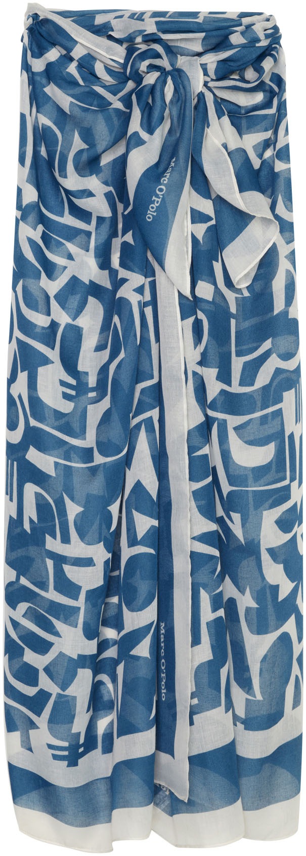 Marc O'Polo, Damen, XXL-Schal »Geo Print« mit vielseitigen Tragemöglichkeiten, murphy marine print, murphy marine print, Pareo von Marc O'Polo