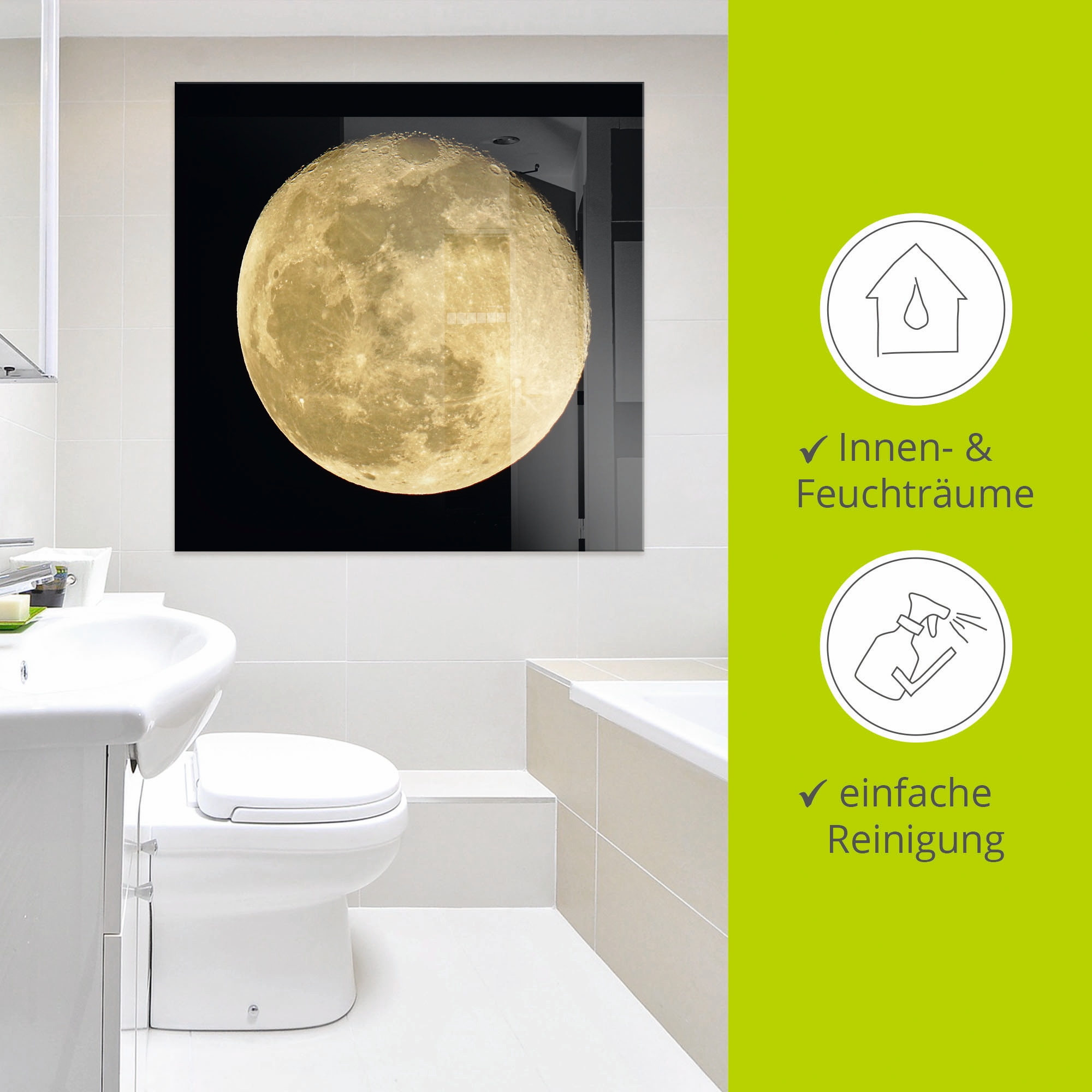 Artland Glasbild »Mond«, Weltraum, (1 St.), in verschiedenen Größen