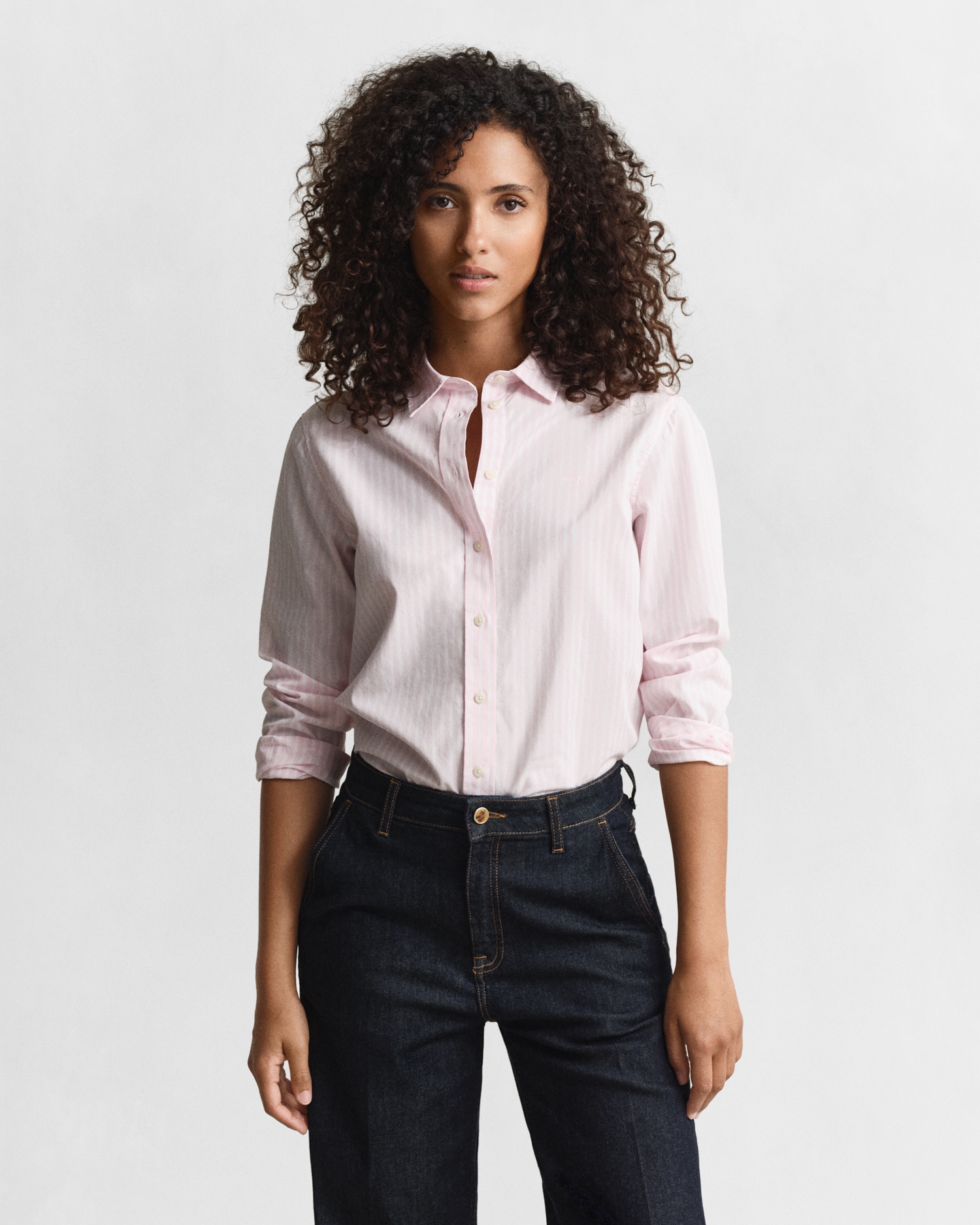 Gant Hemdbluse »REG POPLIN STRIPED SHIRT«, mit einer kleinen Logostickerei auf der Brust
