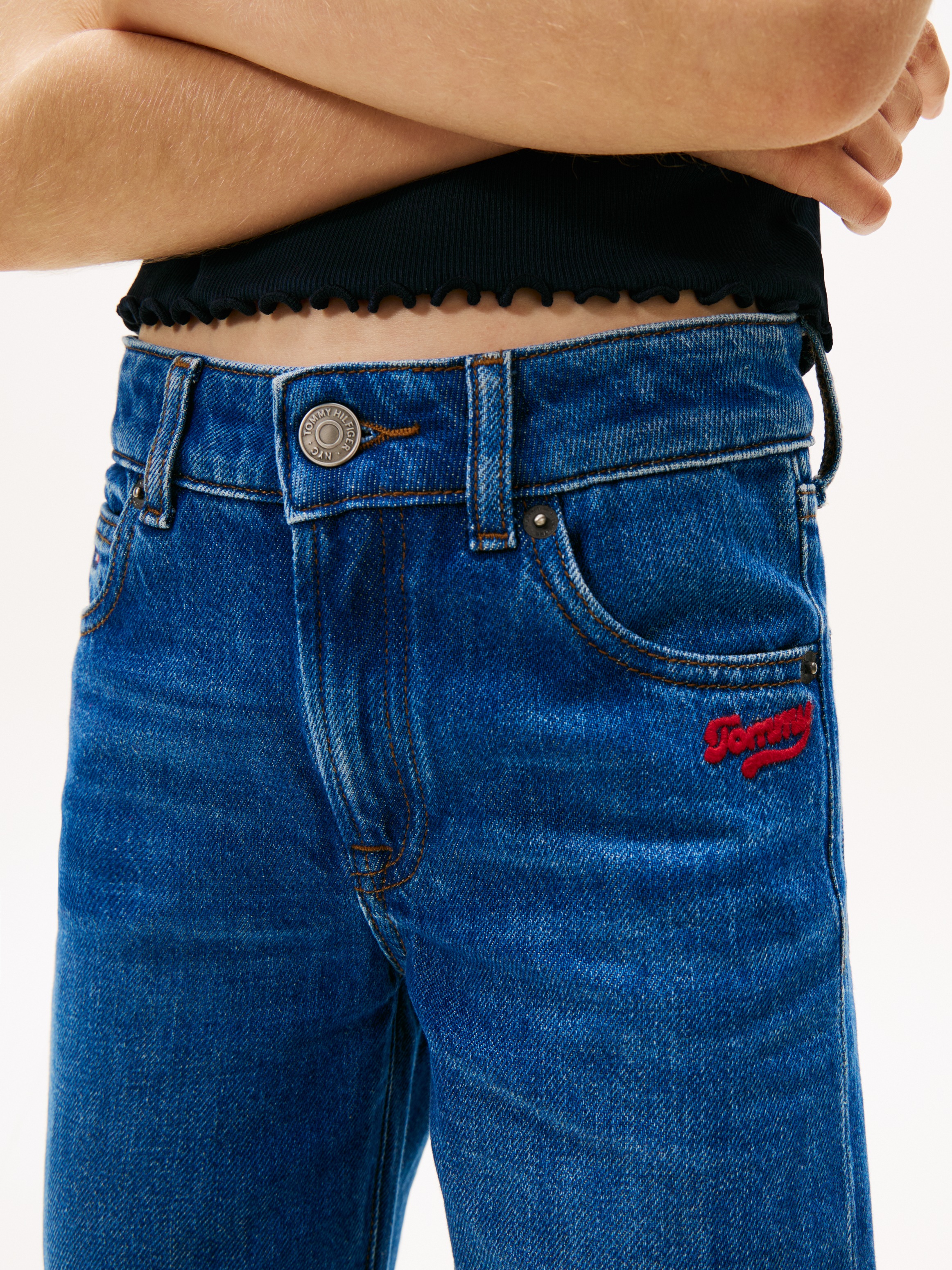 Tommy Hilfiger Straight-Jeans »GIRLFRIEND DARK WASH« Kinder bis 16 Jahre