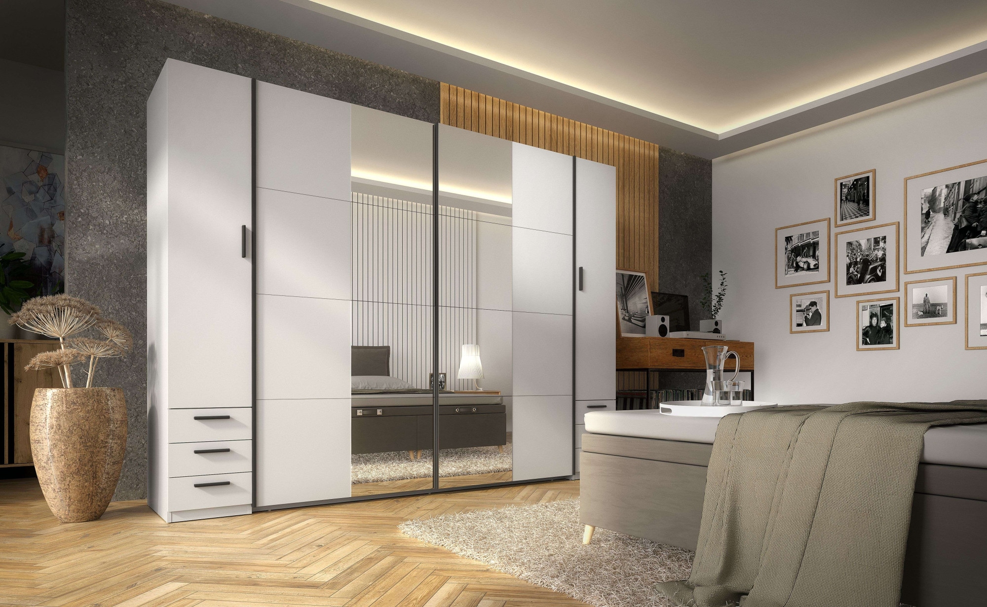 INOSIGN Kleiderschrank »Antioch, FSC-zertifiziert, mit Dreh-UND Schiebetüren«, (B/T/H 270/61,4/207cm, inklusive Einlegeböden und Kleiderstangen), mit oder ohne Spiegel und Schubladen - YOUR Choice