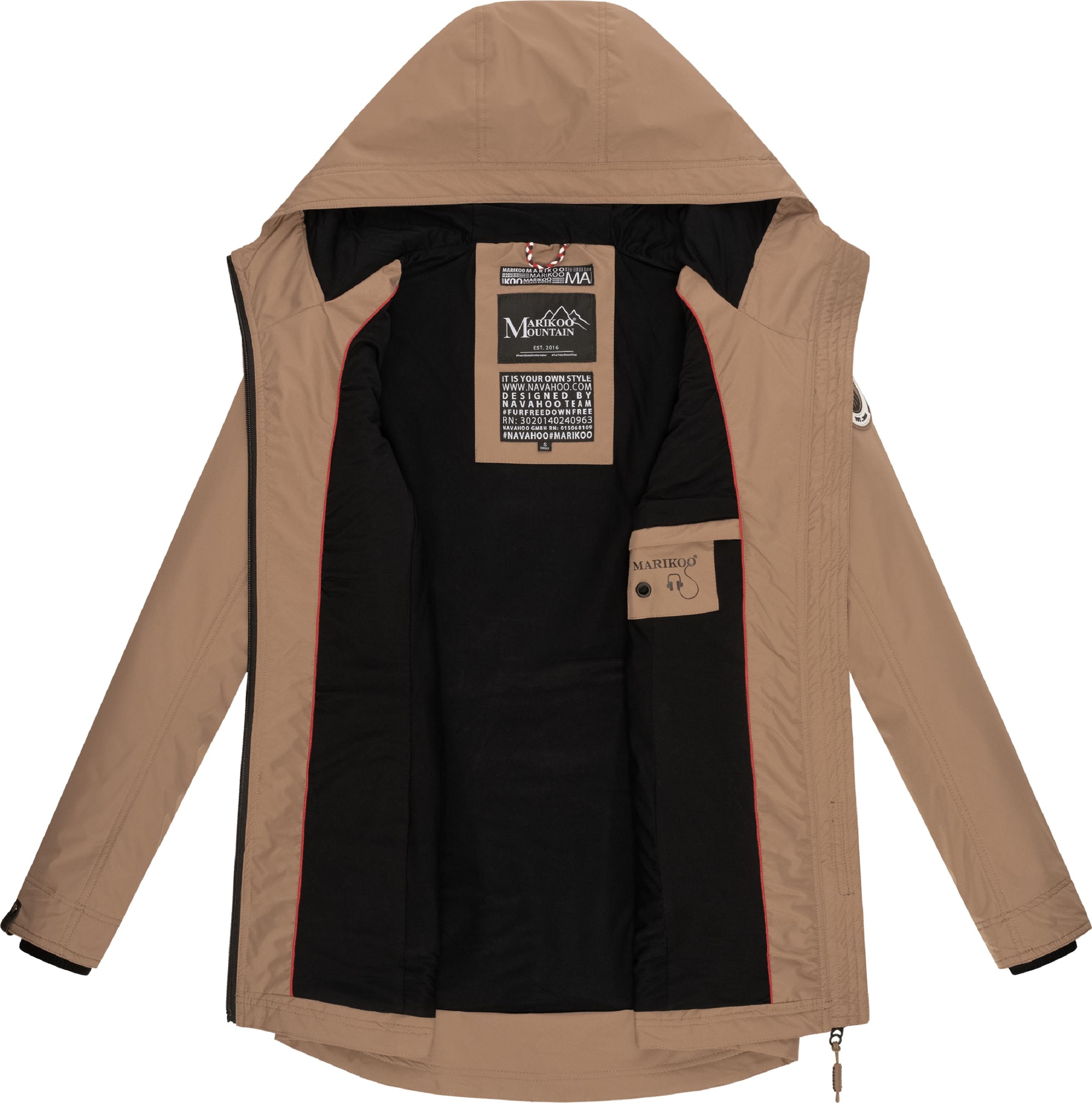 Marikoo Outdoorjacke »Outdoorjacke Honigbeere«, mit Kapuze