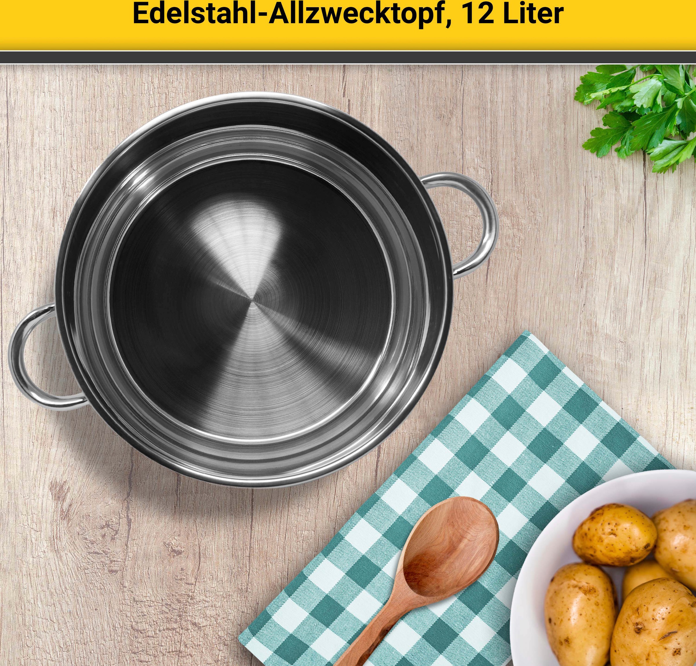 Krüger Kochtopf, Edelstahl, für Induktions-Kochfelder geeignet
