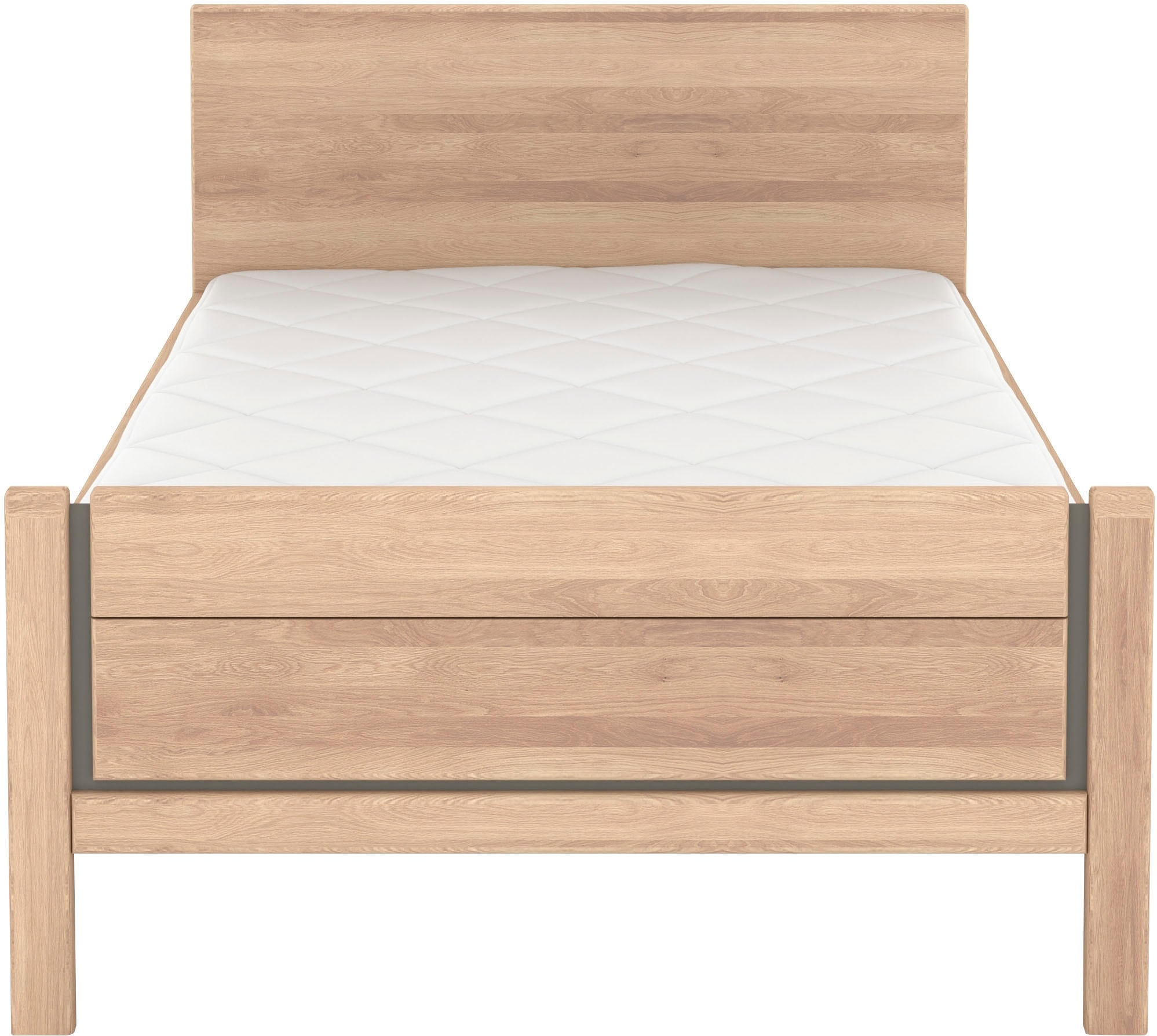 Musterring Holzbett »Sorrent, Bettgestell, Bettrahmen, teilmassiv Eiche«, (MADE IN GERMANY), Eiche teilmassiv, Liegehöhenverstellung, Stollenfußteil