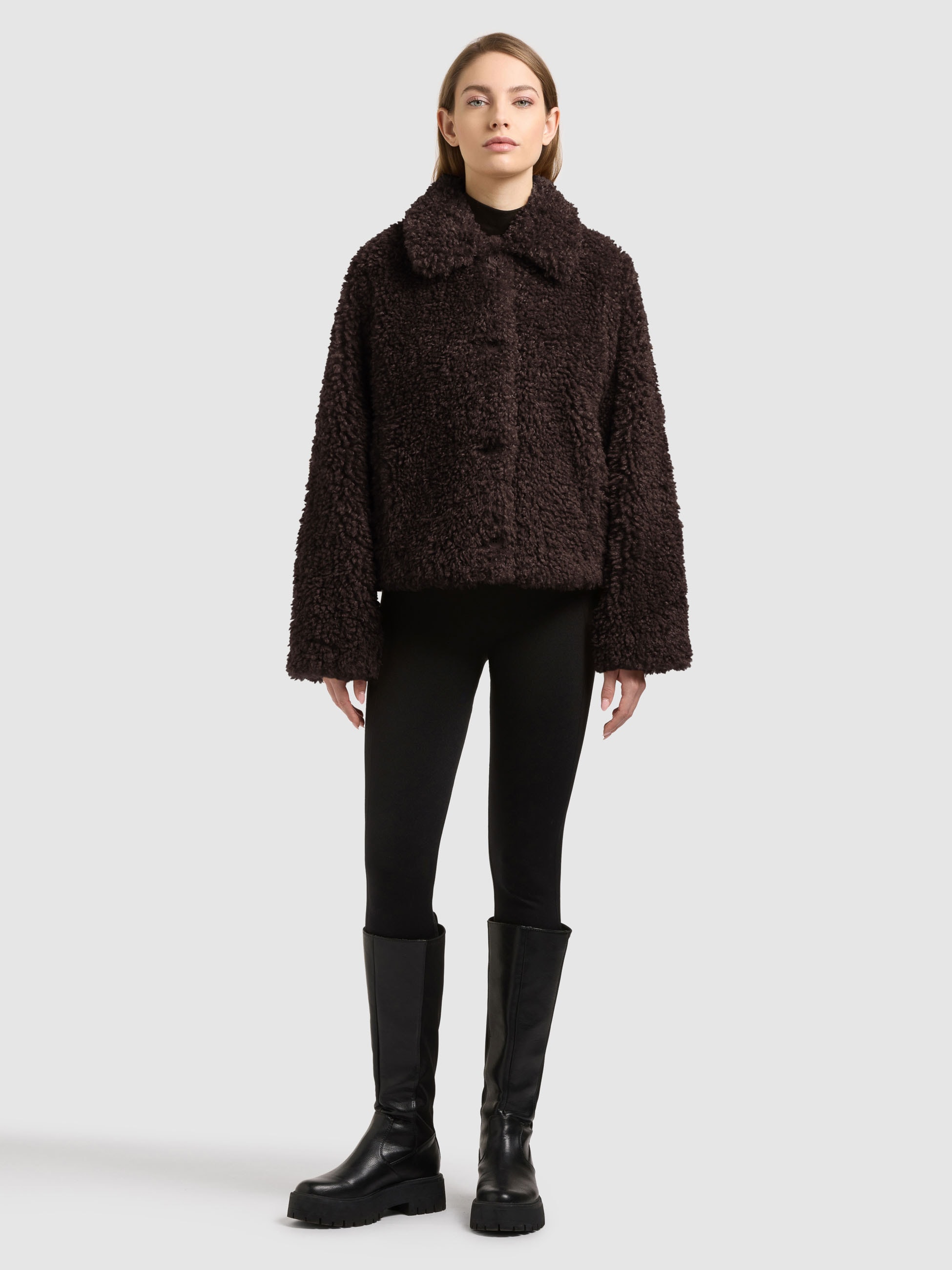 khujo Fellimitatjacke »CHAYA« 4-Knopf-Leiste