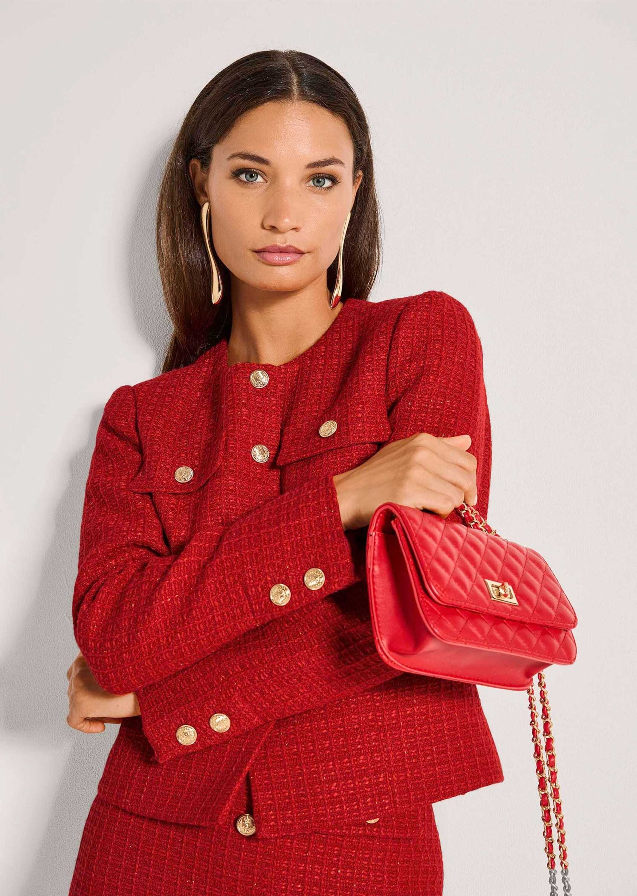 MADELEINE Jerseyblazer »Blazer Couturiger Kurzblazer mit goldfarbenen Knöpfen«