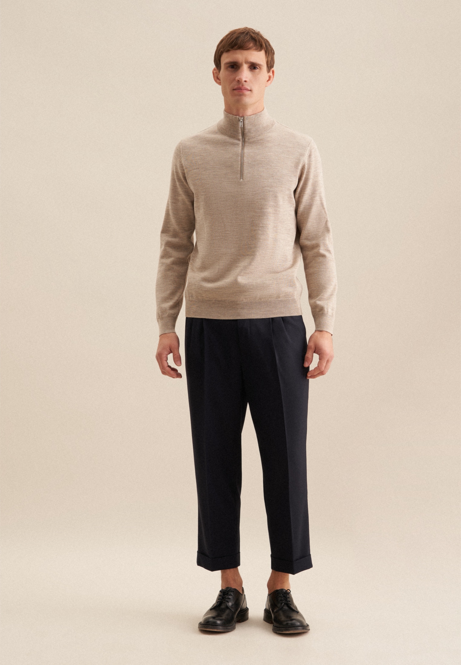 seidensticker Stehkragenpullover »Schwarze Rose« Quarter Zip Uni
