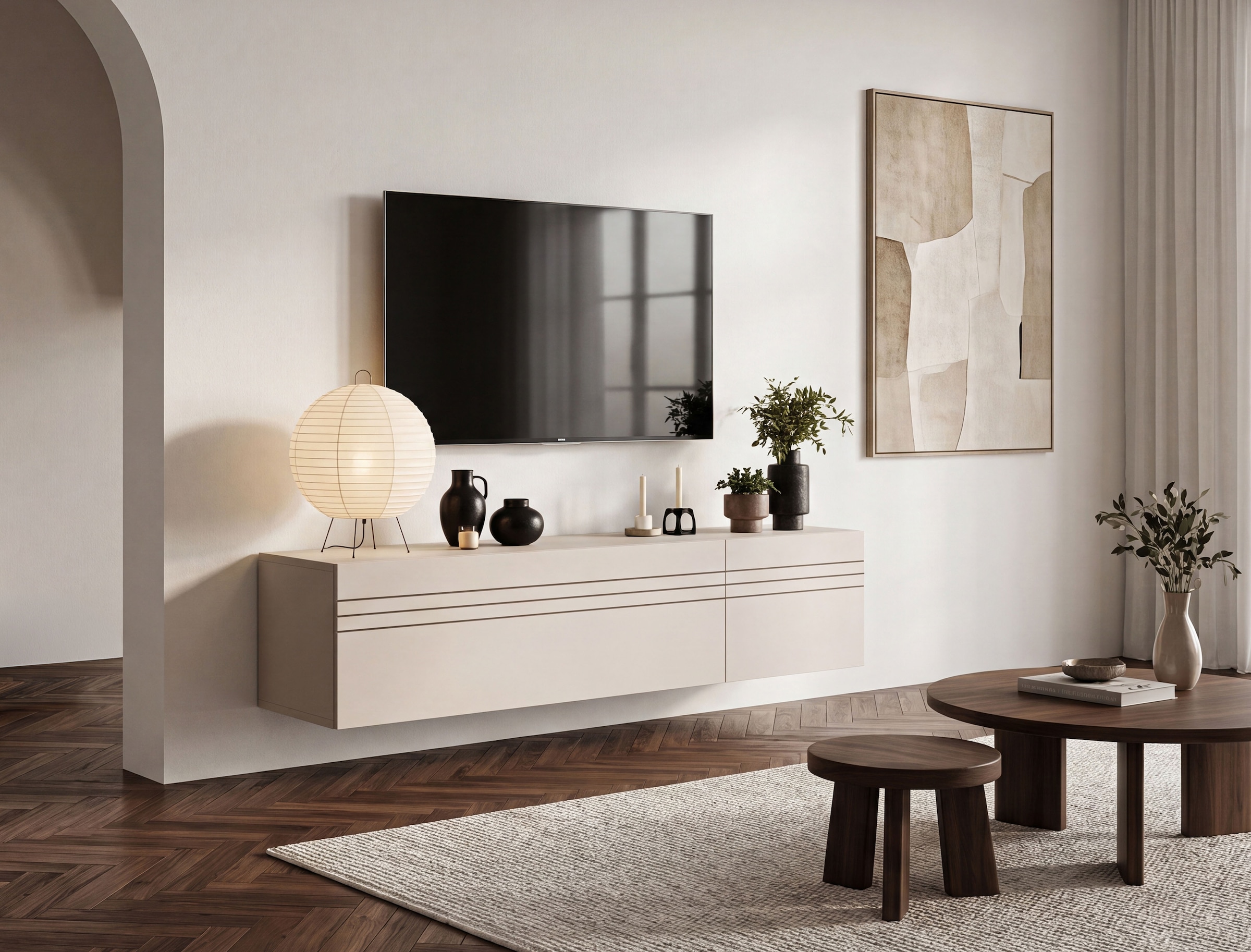 OTTO home Lowboard »SPIAGGIA, Breite 90cm, stehend & hängend montierbar, 2 Fächer,1 Klappe« TV-Möbel, TV-Schrank, TV-Lowboard, Mediaboard