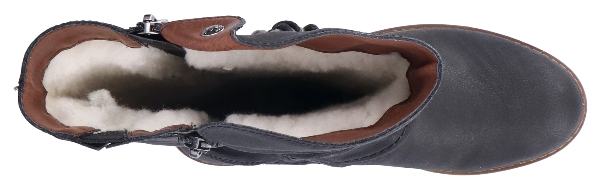 Rieker Winterstiefel, Langschaftstiefel, Blockabsatz, TEX-Membran, Nieten und Kordel