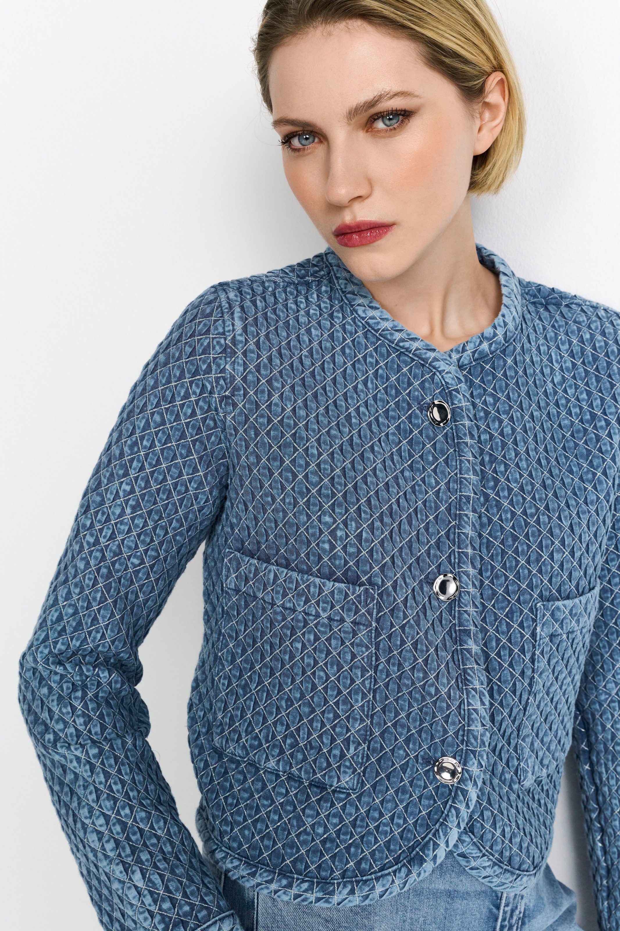 RICHROYAL Jeansblazer, Mit eingefasster Kante