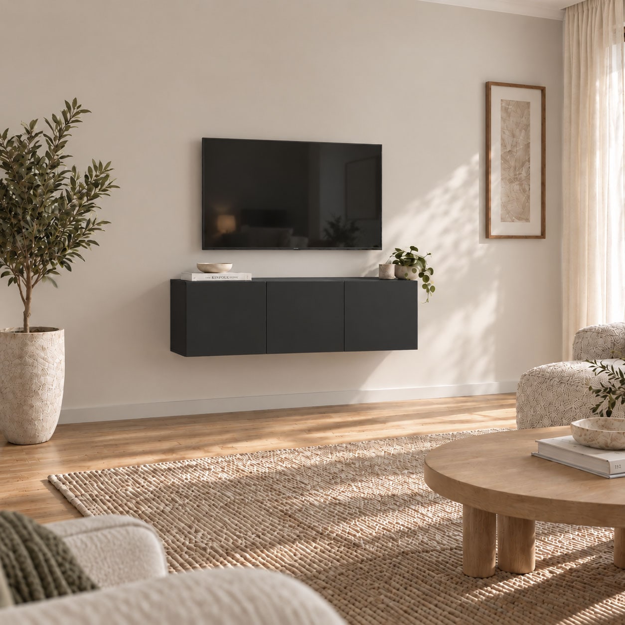 borchardt Möbel Lowboard »Vaasa, Konsole, Hängeschrank mit 3 Türen« Breite 114 cm, nur hängend
