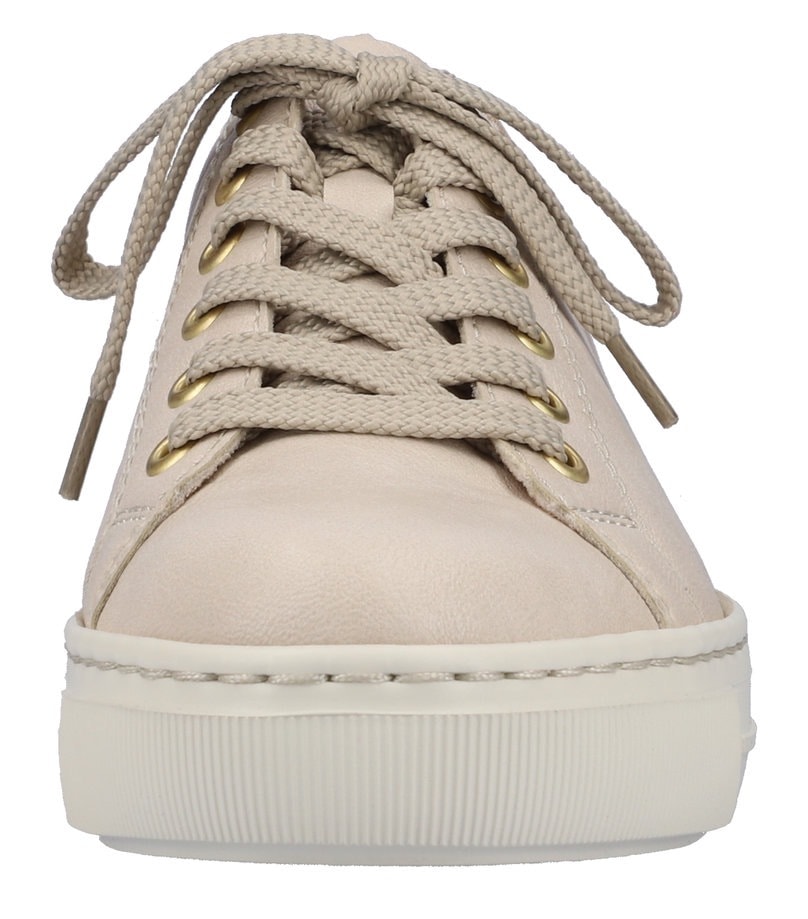 Rieker Plateausneaker, Metallic-Einsatz an der Ferse, Freizeitschuh, Halbschuh, Schnürschuh