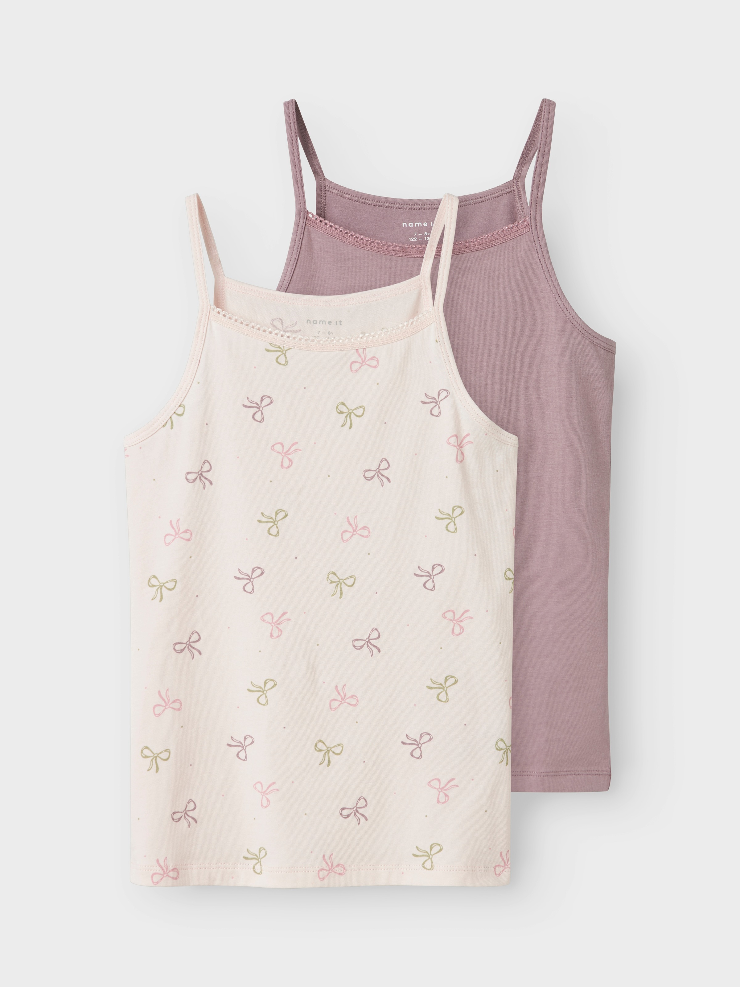 Name It Unterhemd »NKFSTRAP TOP 2P BARELY PINK BOW NOOS«, (Packung, 2 St.)
