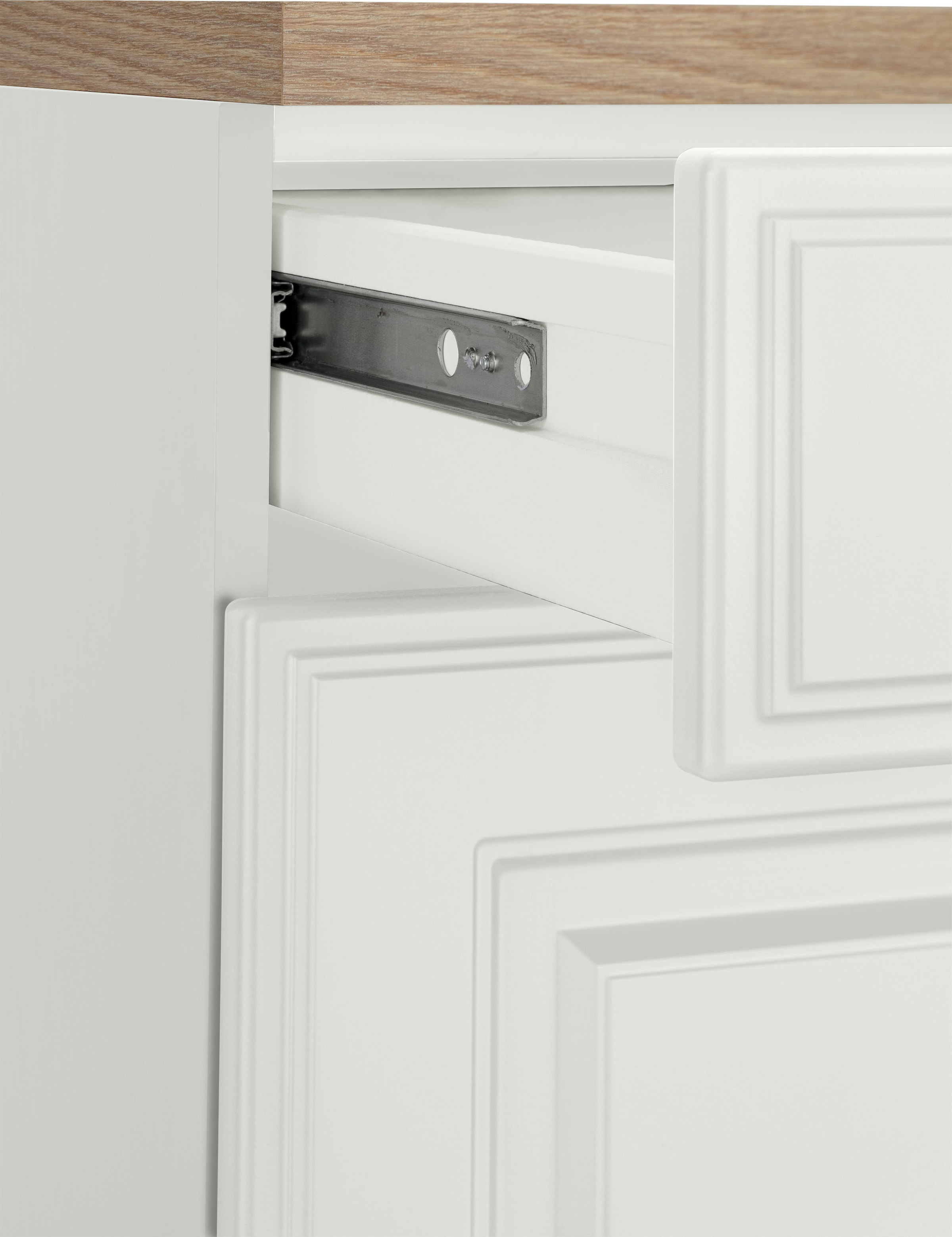 KOCHSTATION Unterschrank »KS-Stockholm«, 150 cm breit, hochwertige MDF-Fronten mit Fräsung, viel Stauraum