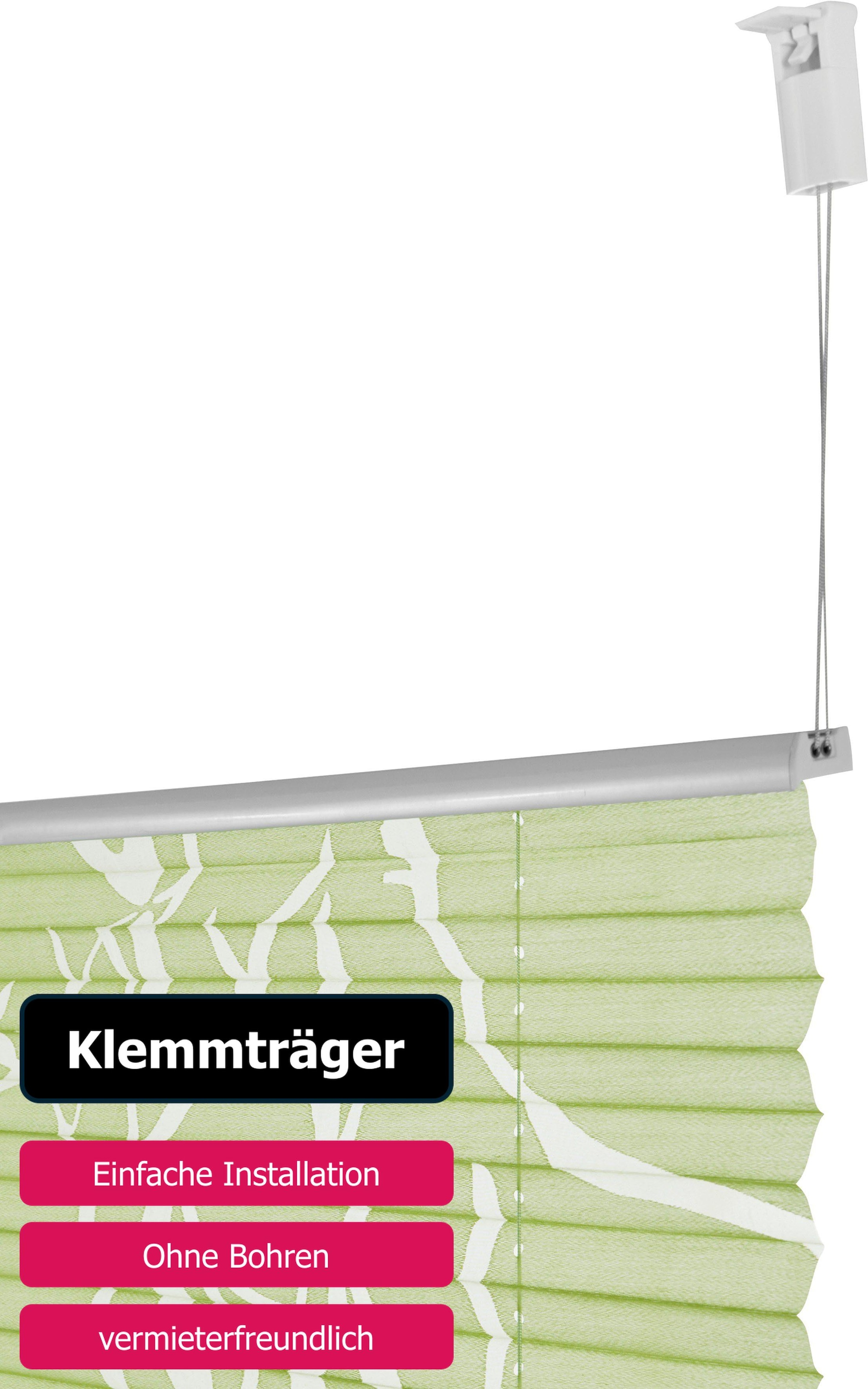 my home Plissee »Anna« Lichtschutz ohne Bohren verspannt Ästemotiv, Bestseller mit über 500 4,5-Sterne-Bewertungen, Klemmträger