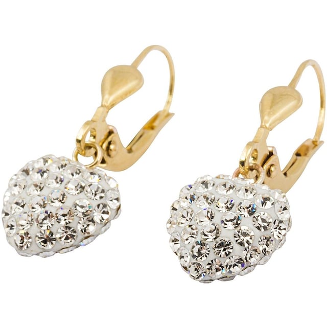 Firetti Paar Ohrhänger »Herz«, mit Kristallsteinen bequem kaufen