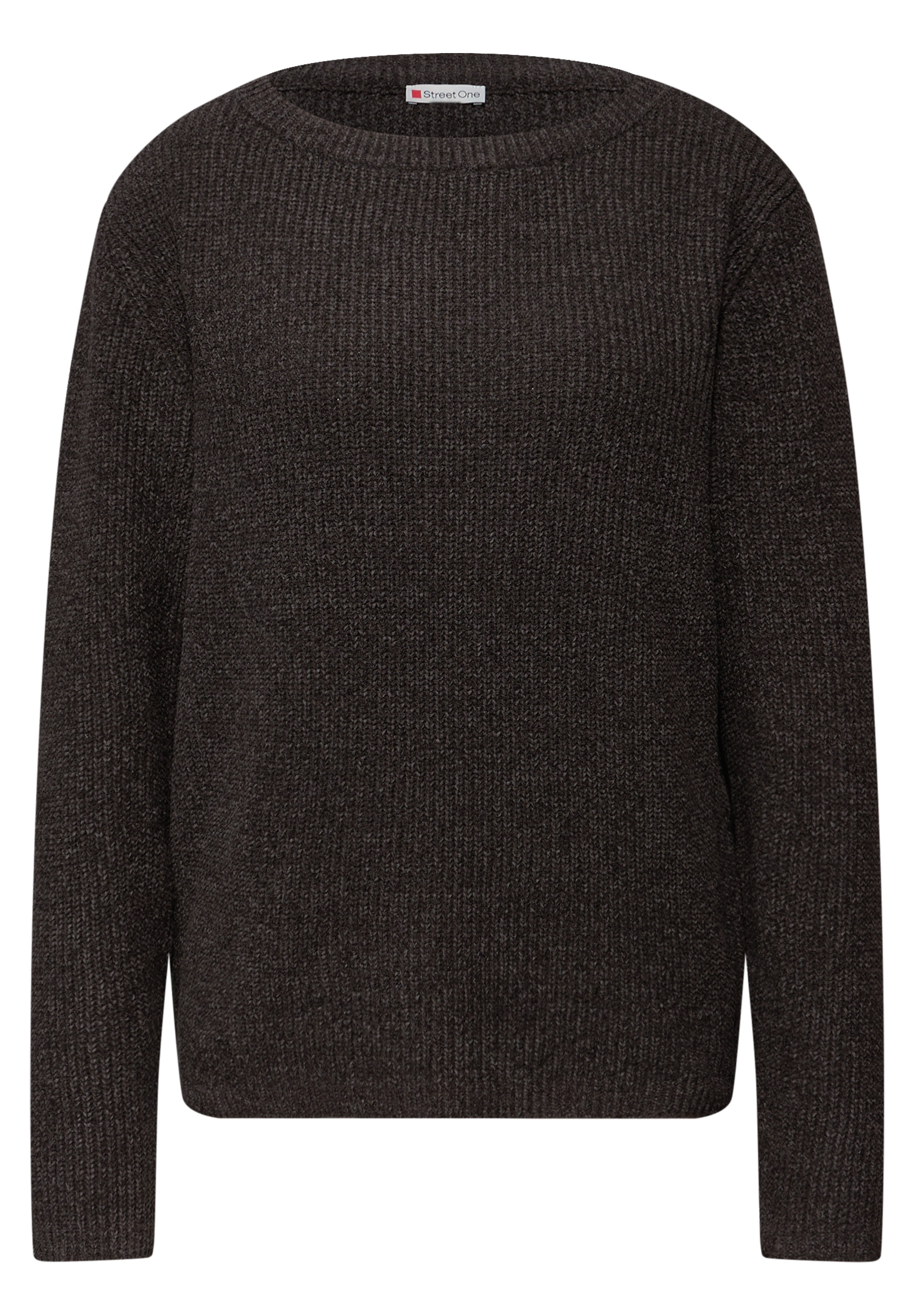 STREET ONE Strickpullover Chenille Pullover mit U-Boot-Auschnitt