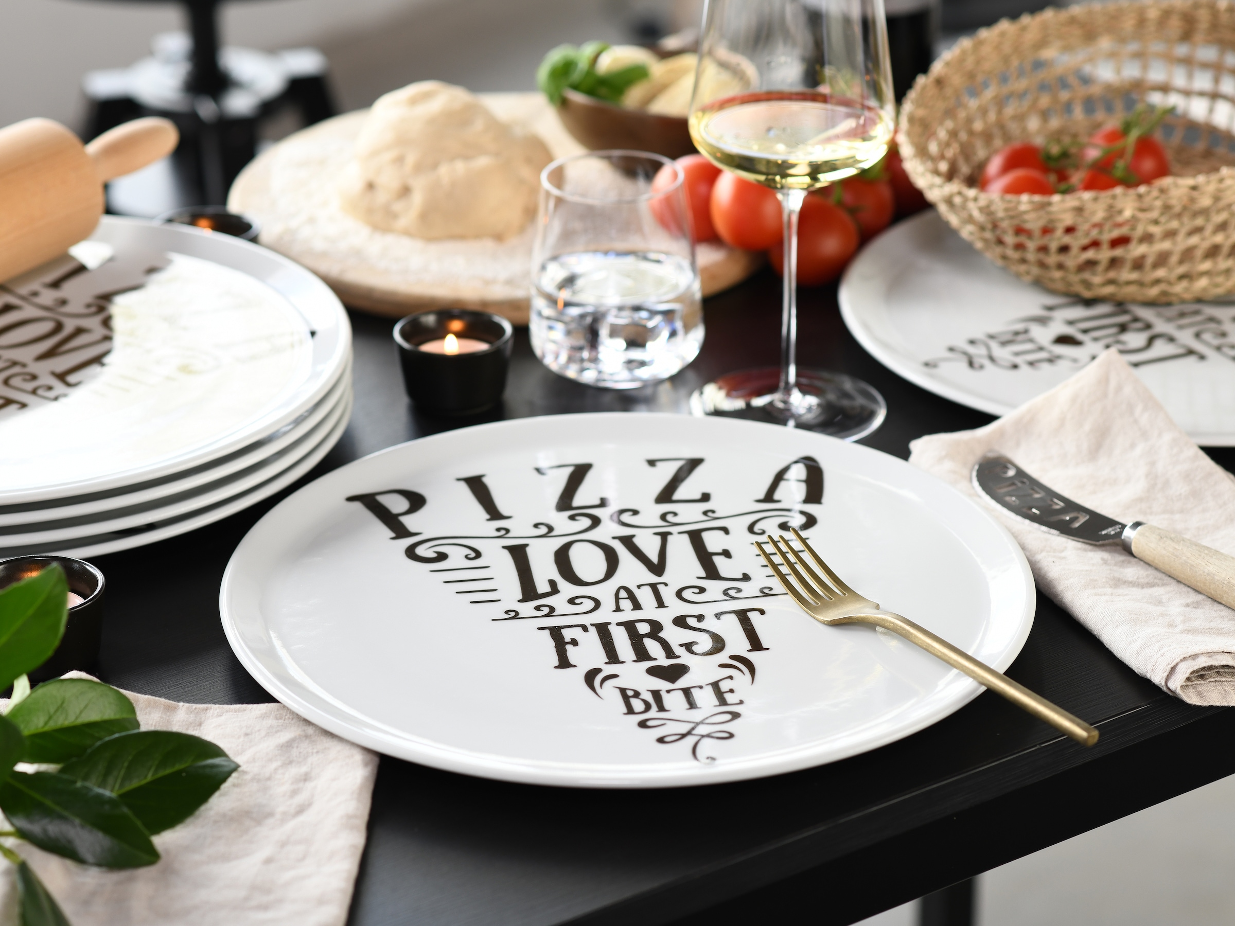 CreaTable Pizzateller »Europa In Love, Pizzateller 33 cm 6-tlg« Teller Set, Europäische Qualität