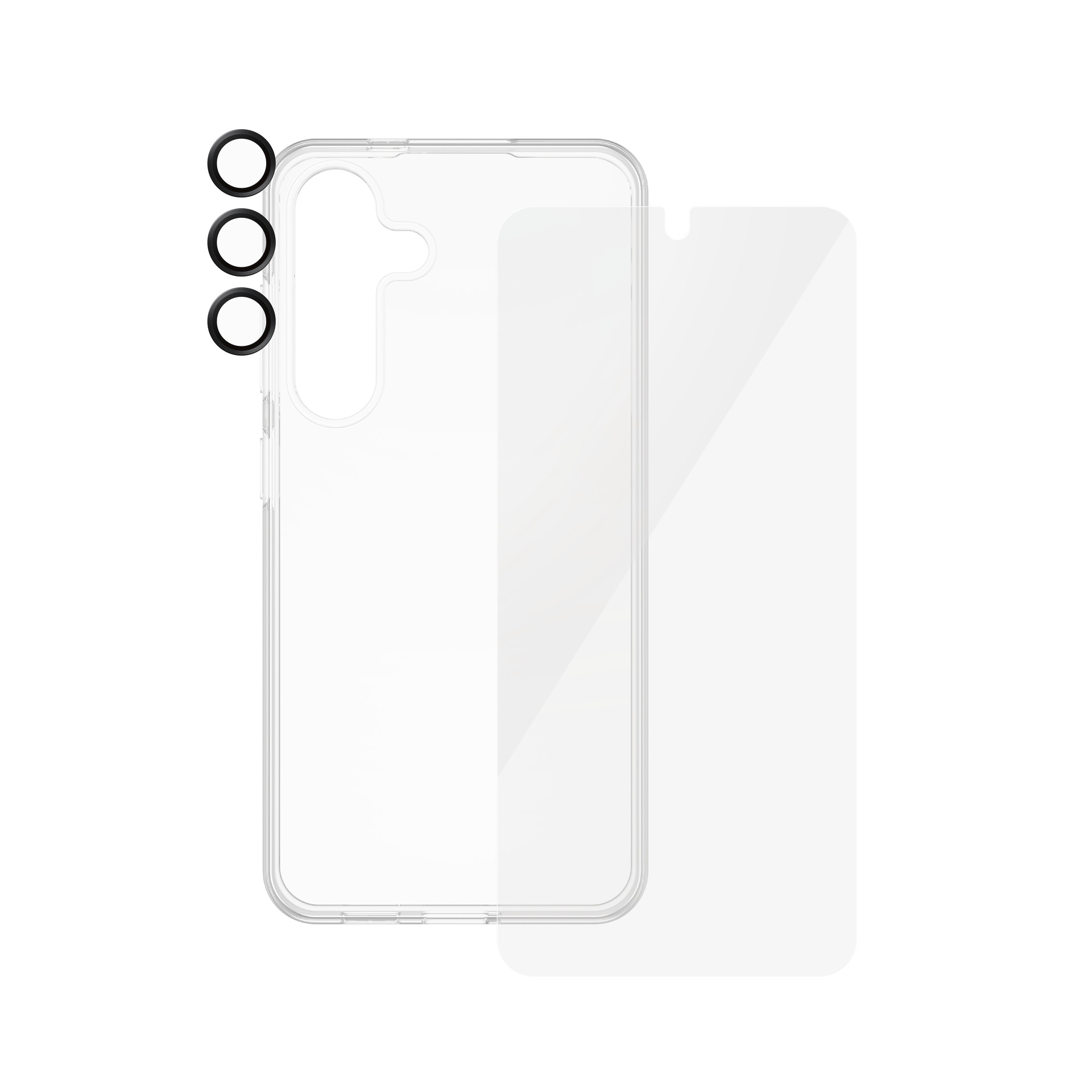 SAFE by PanzerGlass Displayschutzglas »3-in-1 Bundle Set Screen Protector, Case und Camera Lens Protector«, für Samsung Galaxy S24, Displayschutzfolie, Backcover, Lens Cover, Rundumschutz