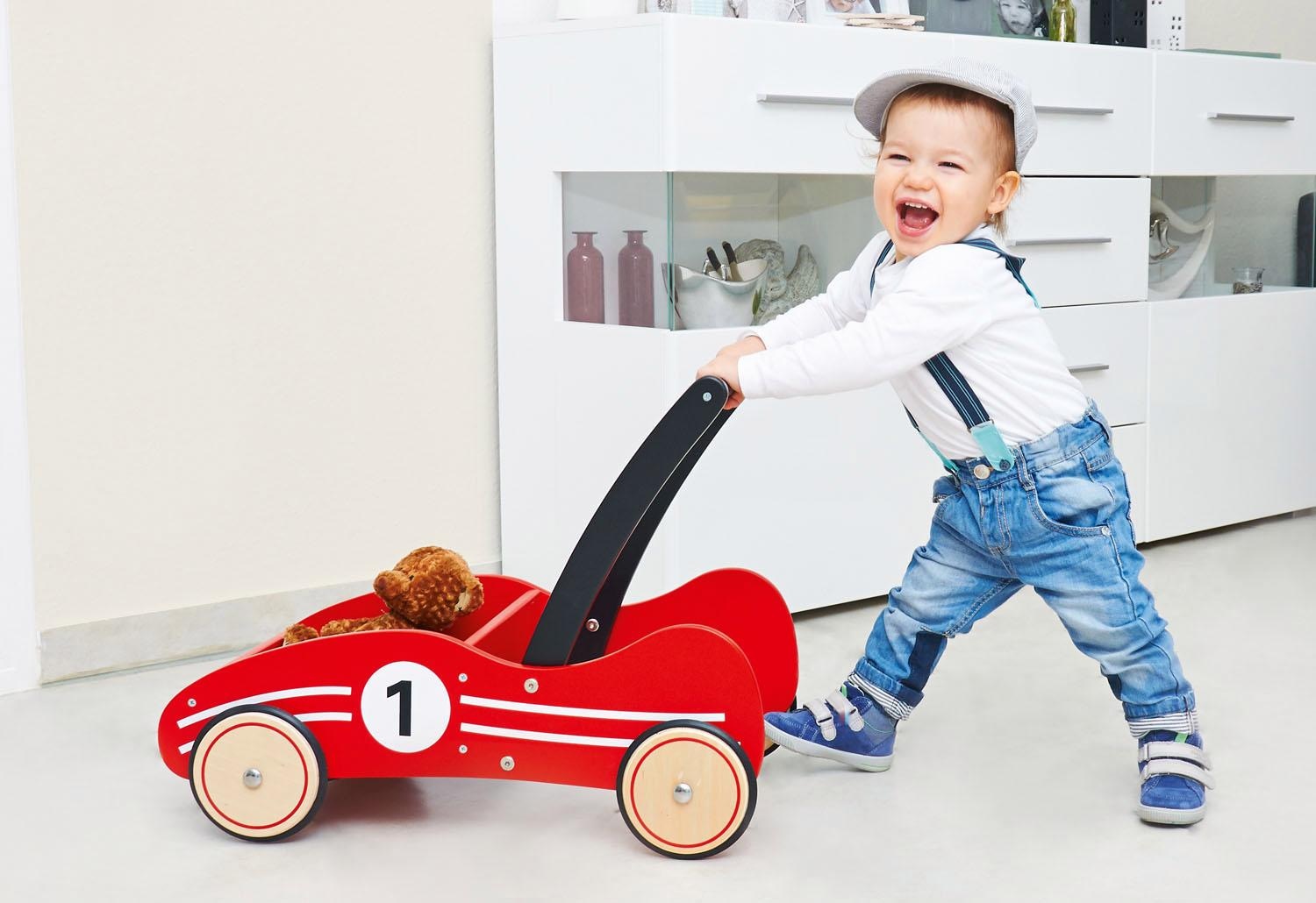 Pinolino® Lauflernwagen »Holzspielzeug, bei Kimi, rot«