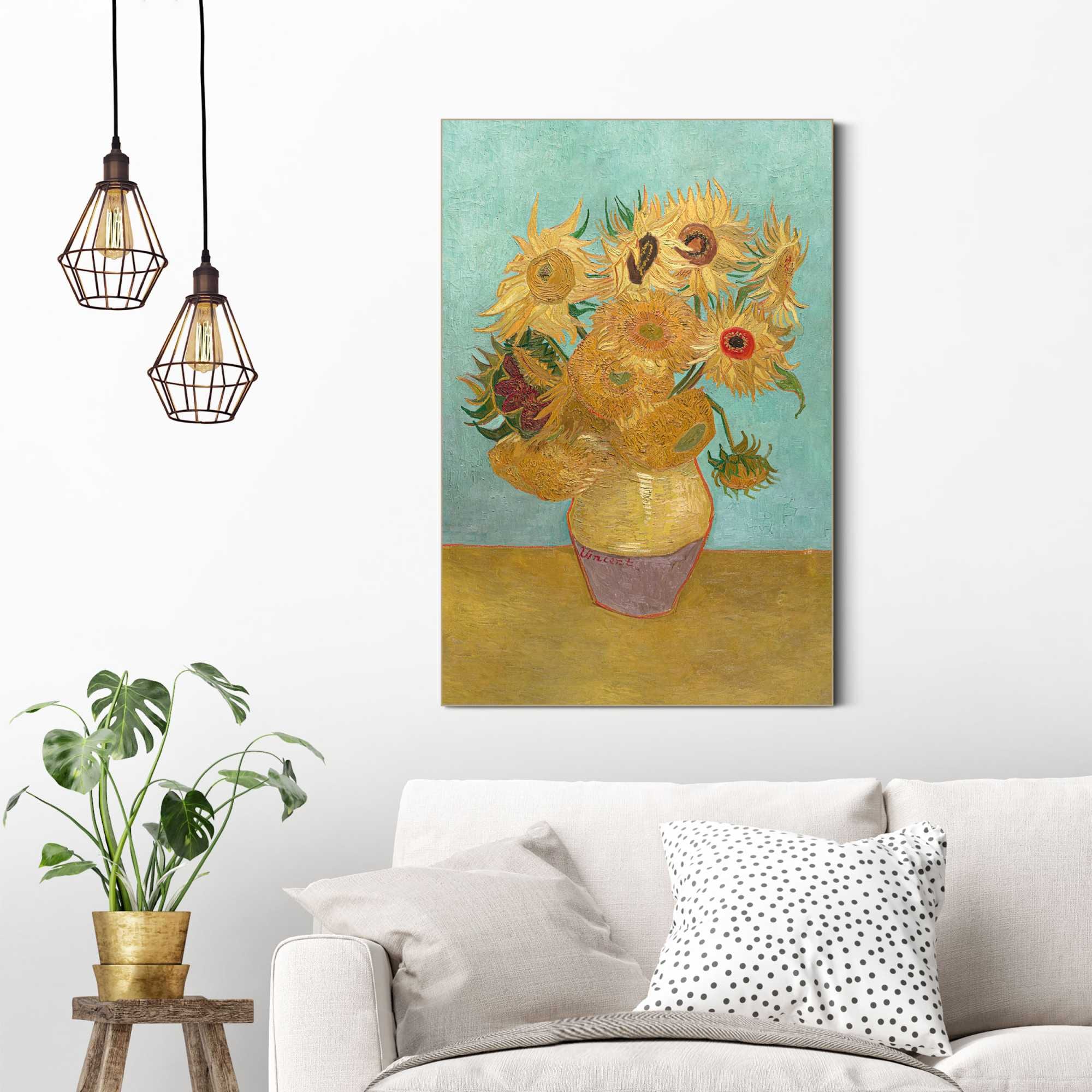 Reinders! Wandbild »Van Gogh - Sonnenblumen« Wohnzimmer - Alte Meister - Gelb - MDF - Kunst - 90x60 cm