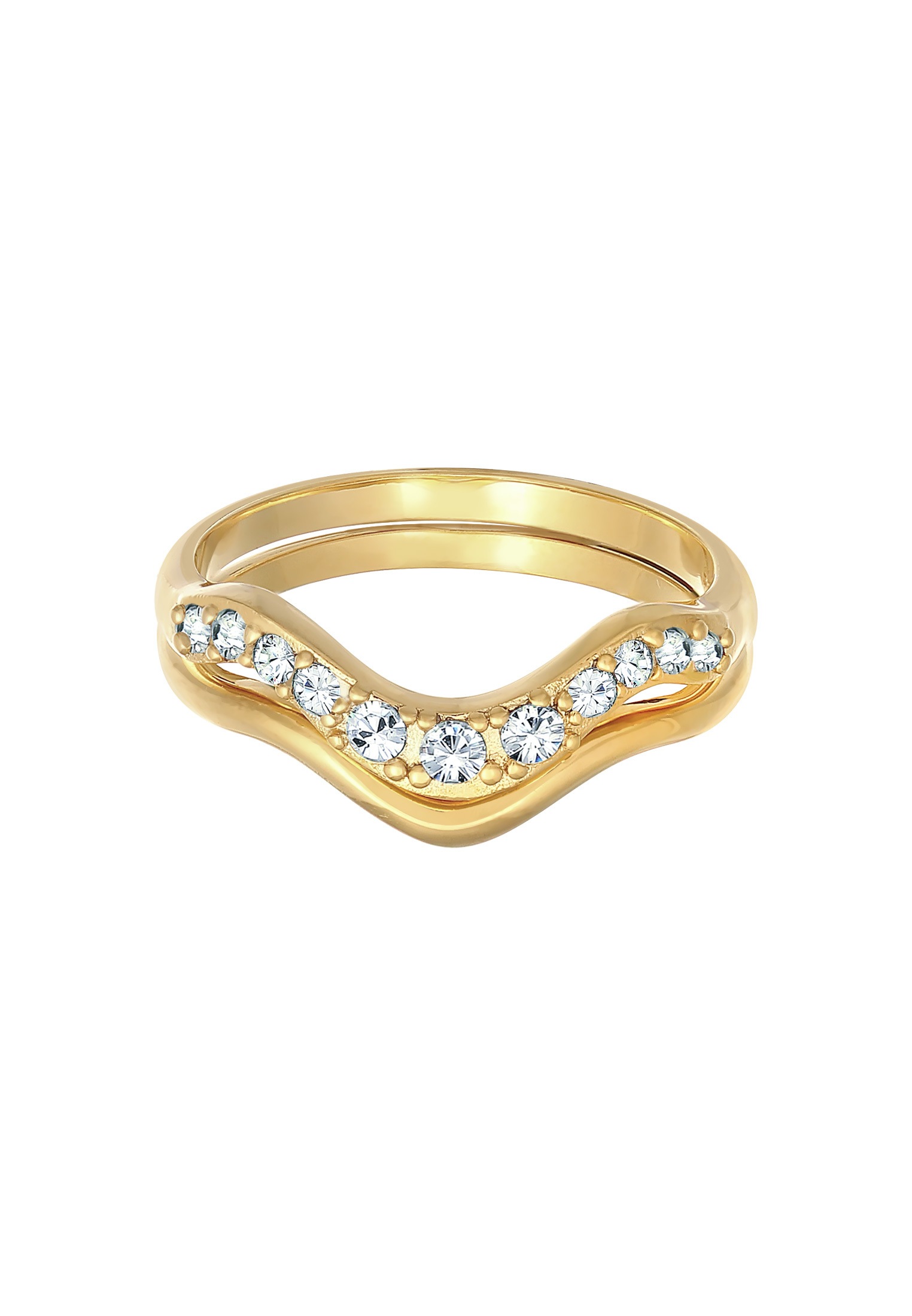 Elli Ring-Set »Ring Stapelring Swing Kristalle (2-tlg.) 925 Silber«