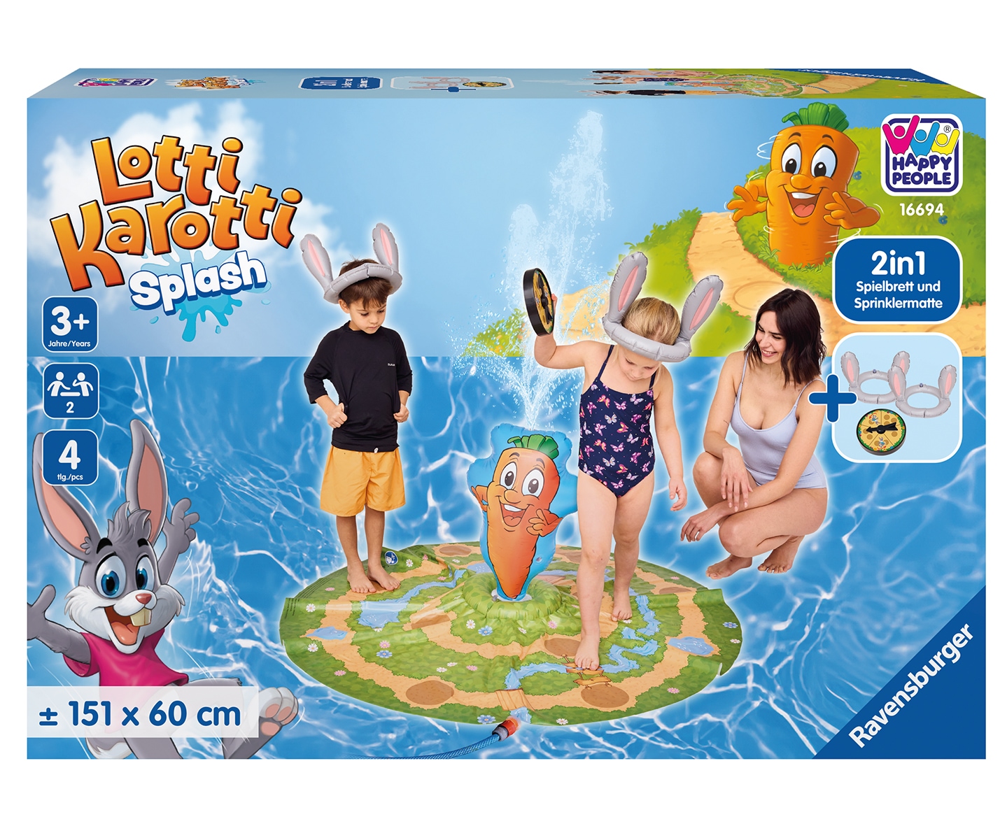 Happy People Spiel »Ravensburger Lotti Karotti, Sprinklermatte« mit Spritzfunktion
