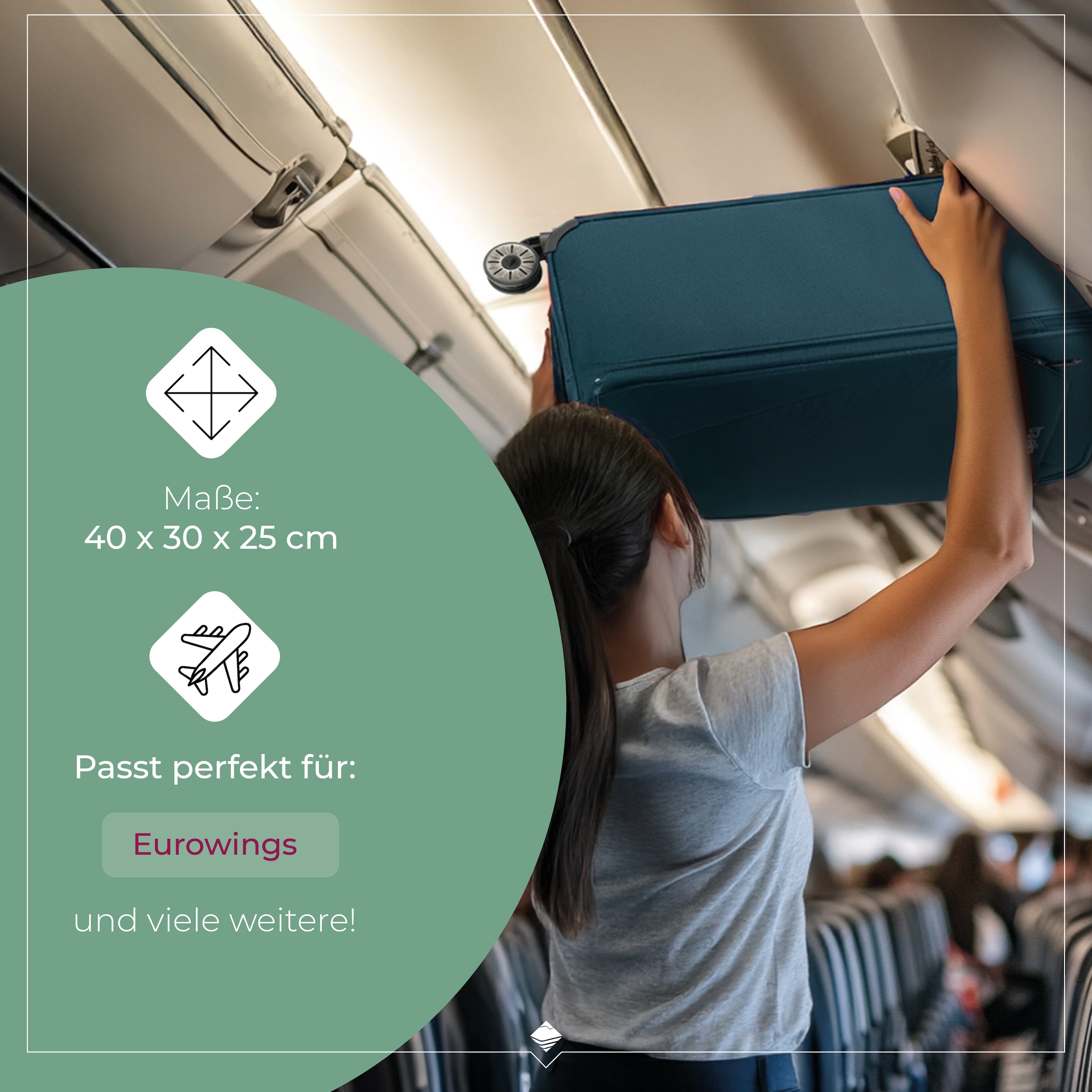 travelite Handgepäck-Trolley »JETPACK Wings 2 Cabin Handgepäck Koffer« 25 l 2 Rollen Weichgepäck, passend für Eurowings und viele gängige Airlines