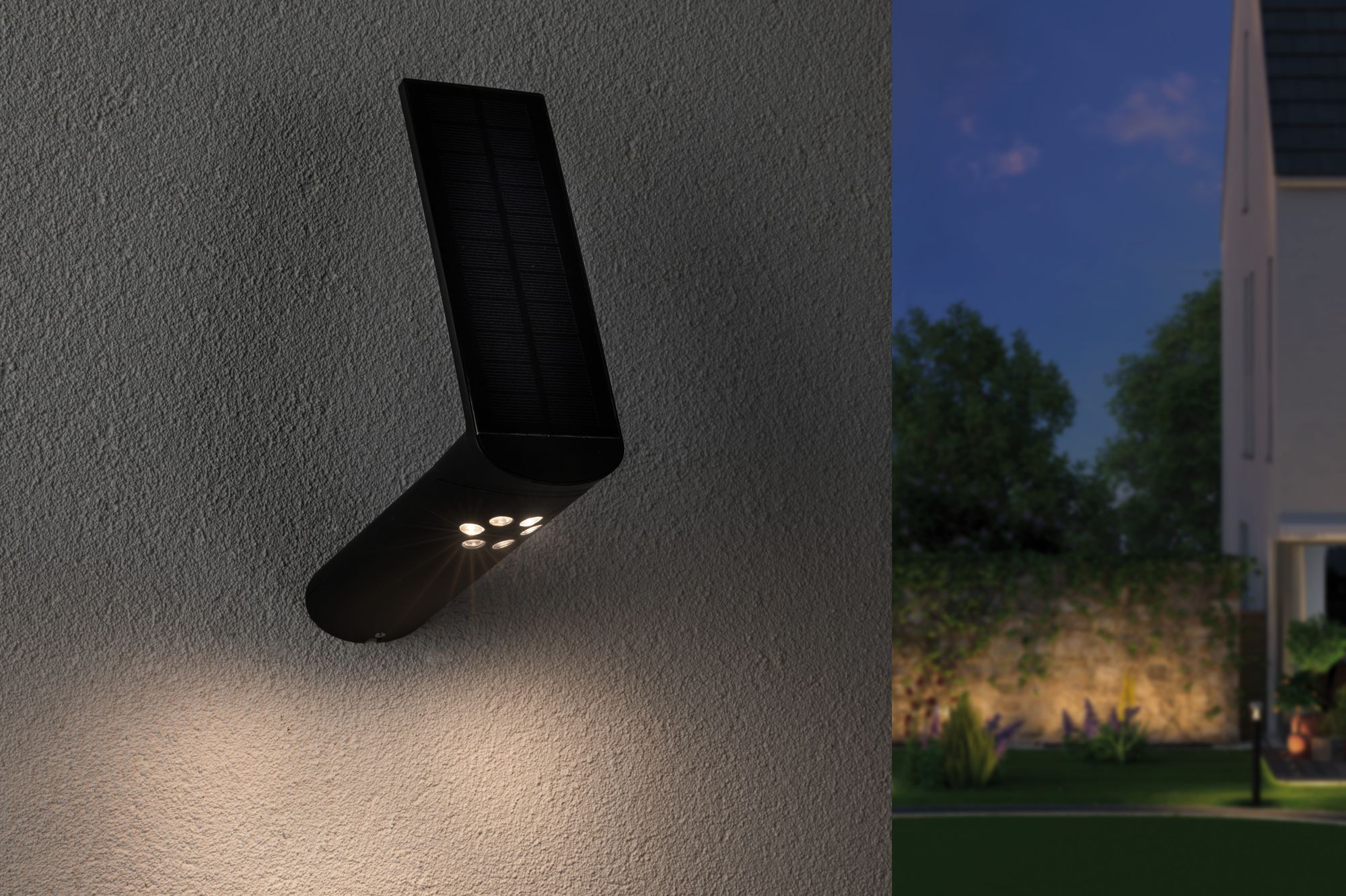 Paulmann LED Außen-Wandleuchte »Ilias«, 3 flammig, Leuchtmittel LED-Board | LED fest integriert, LED-Board, Solar, mit Bewegungsmelder