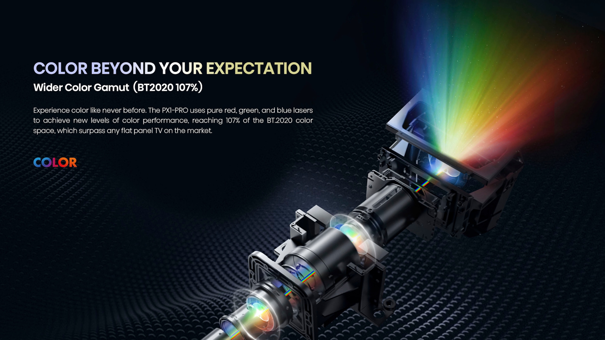 Hisense Beamer »PX1-Pro 90-130 Zoll Trichroma Laser Projektor«, 4K Laser Cinema, RGB Laser Technologie, Android Q - ohne Leinwand