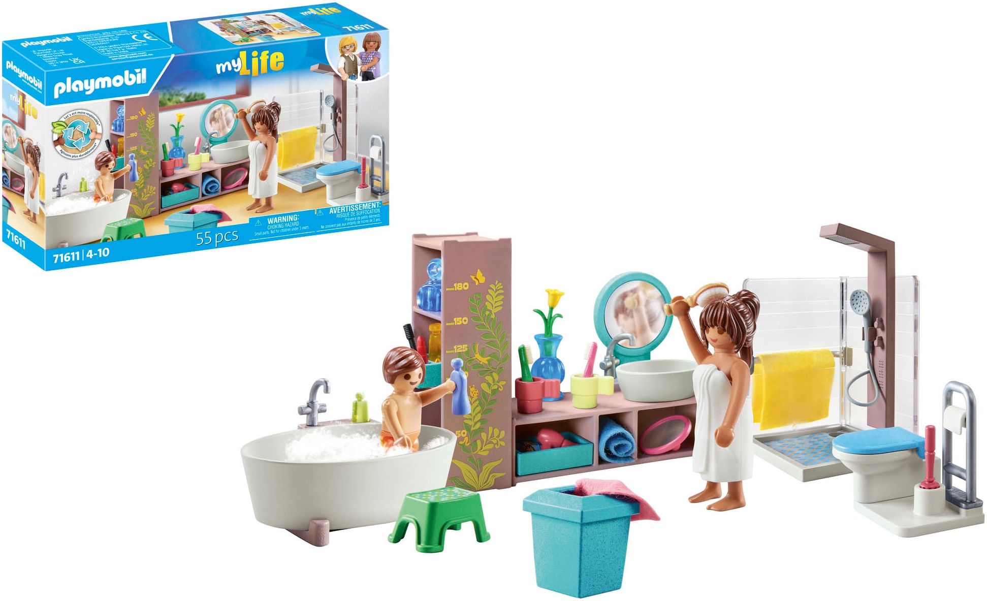 Playmobil® Konstruktions-Spielset »Badezimmer (71611), myLife«, (55 St.), Made in Europe