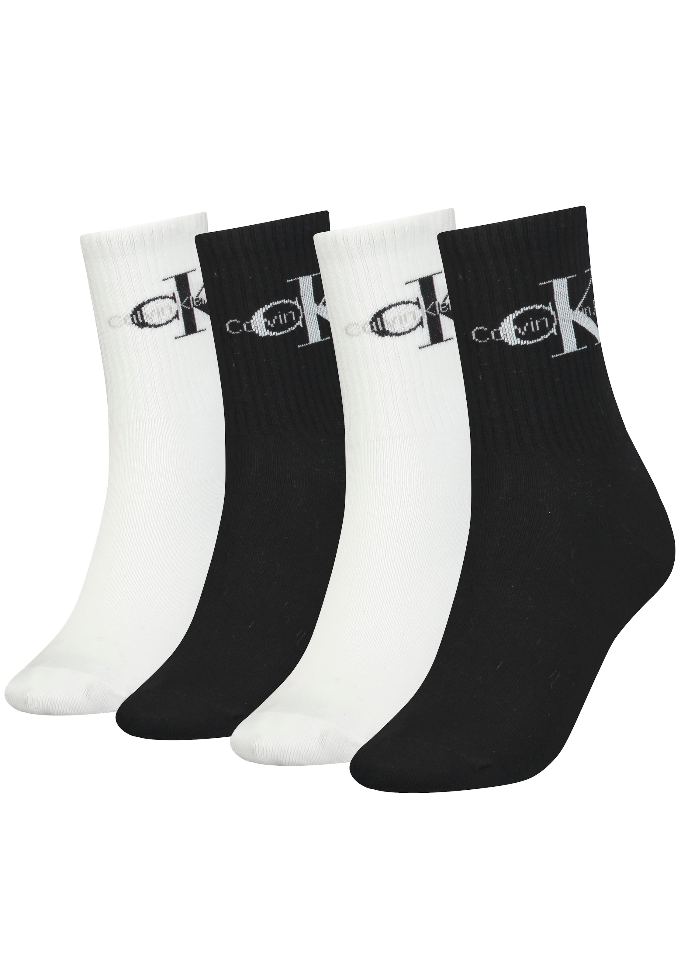 Socken, (Packung, 4er-Pack), mit Logostickerei