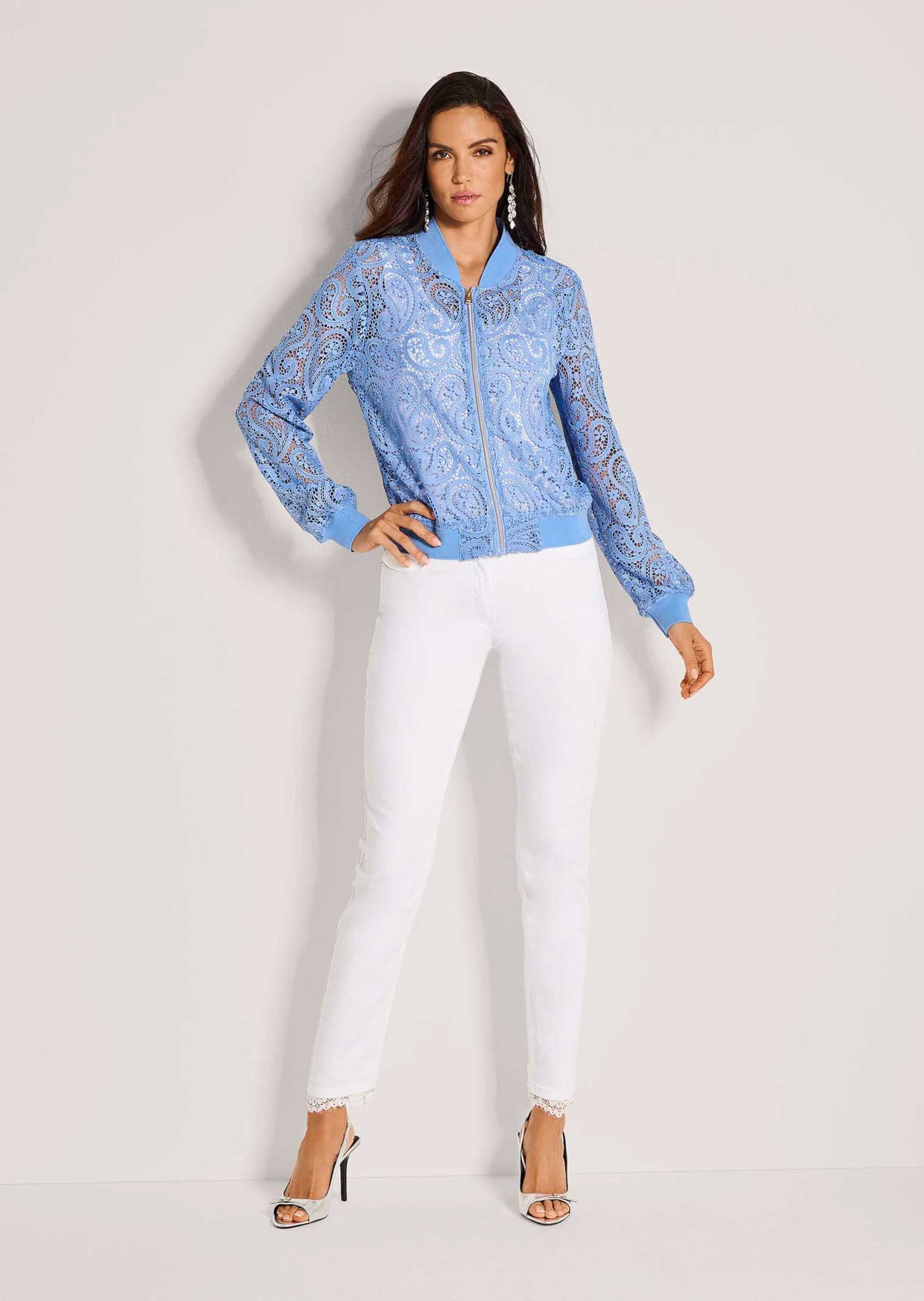 MADELEINE Jackenblazer »Blazer Eleganter Blouson mit Paisley-Spitze« Transparente Spitze