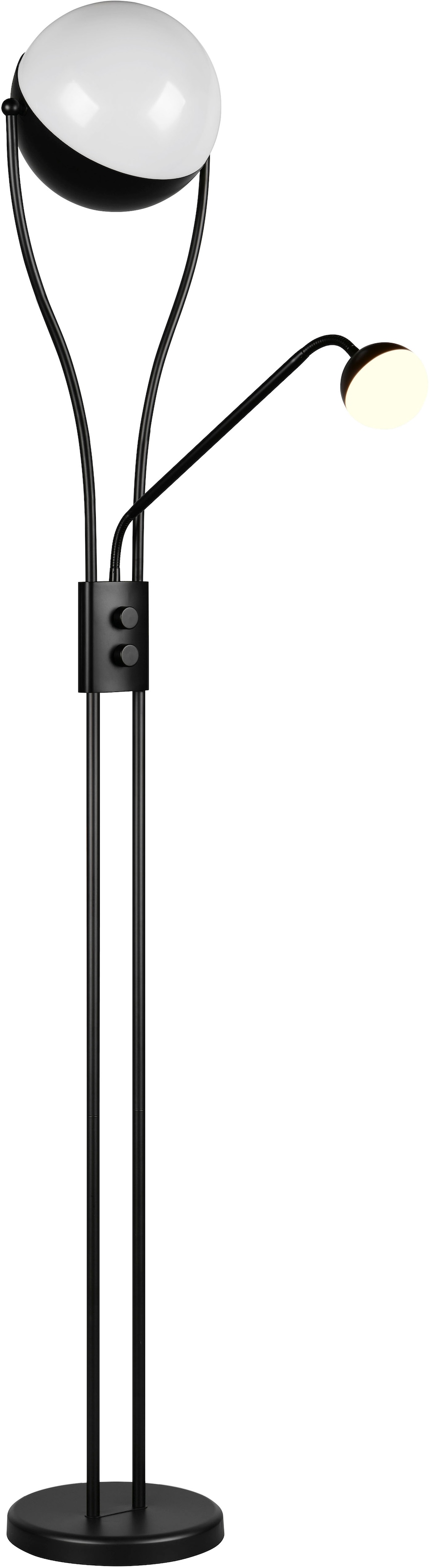 TRIO Leuchten LED Stehlampe »CHRIS, LED Stehleuchte, mit Lesearm, Drehdimmer« LED-Board 1 Stk. Warmweiß flexibles Leselicht getrennt schalten + dimmen, warmweißes Licht 3000K